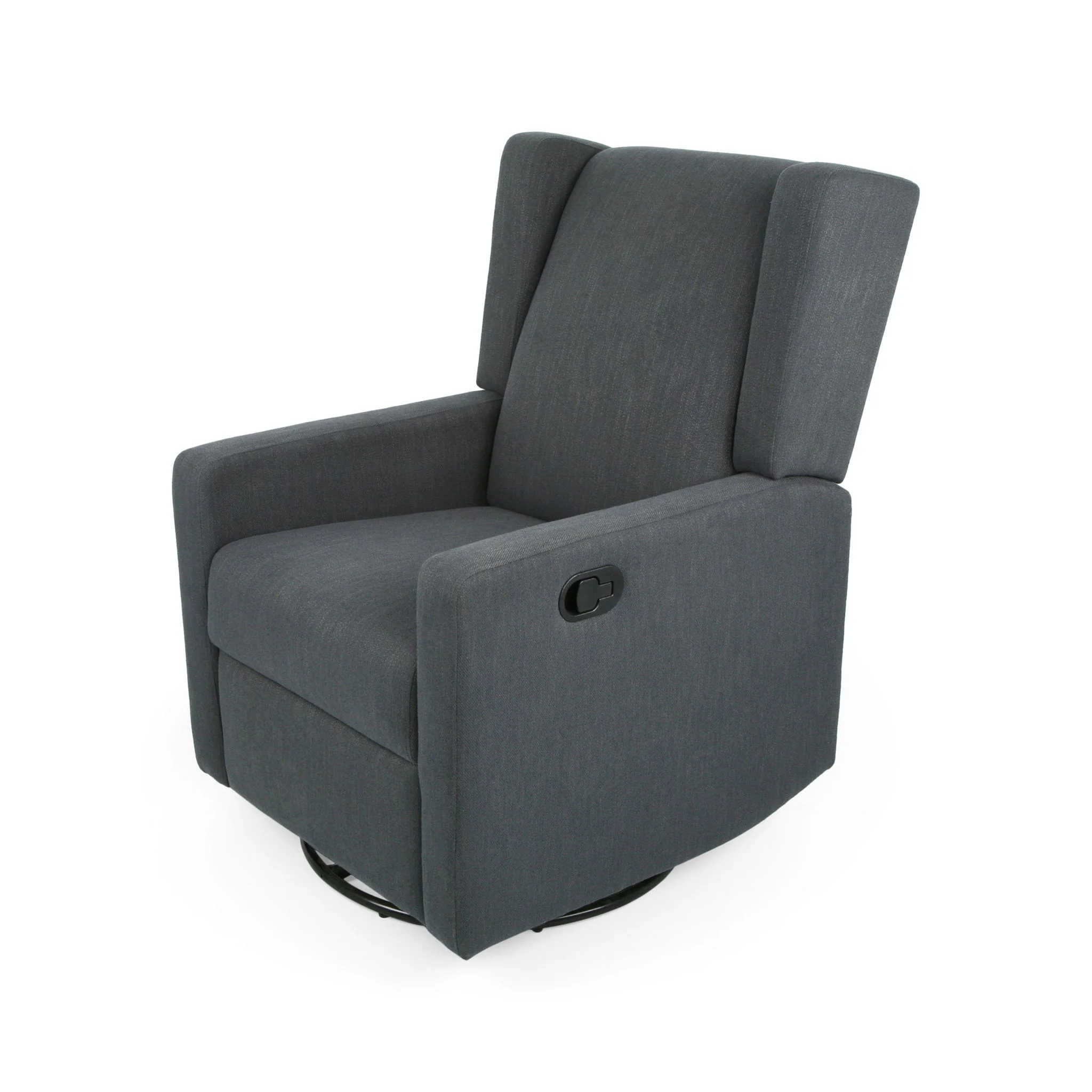 Landau Contemporary Fabric Upholstered Swivel Recliner - Image 6