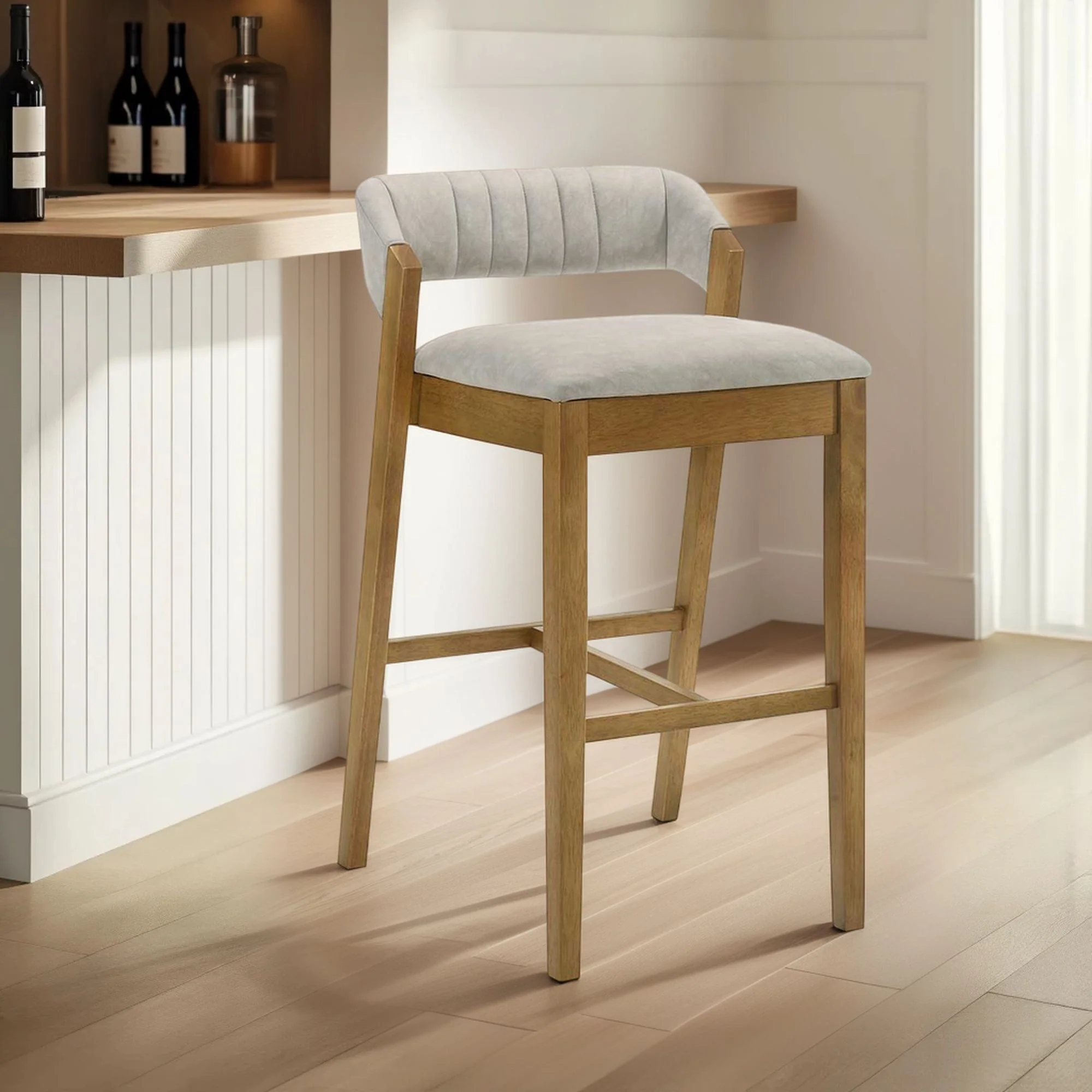 Landyn - 30" Amber Glow Bar Height Rubberwood Barstool - Image 7