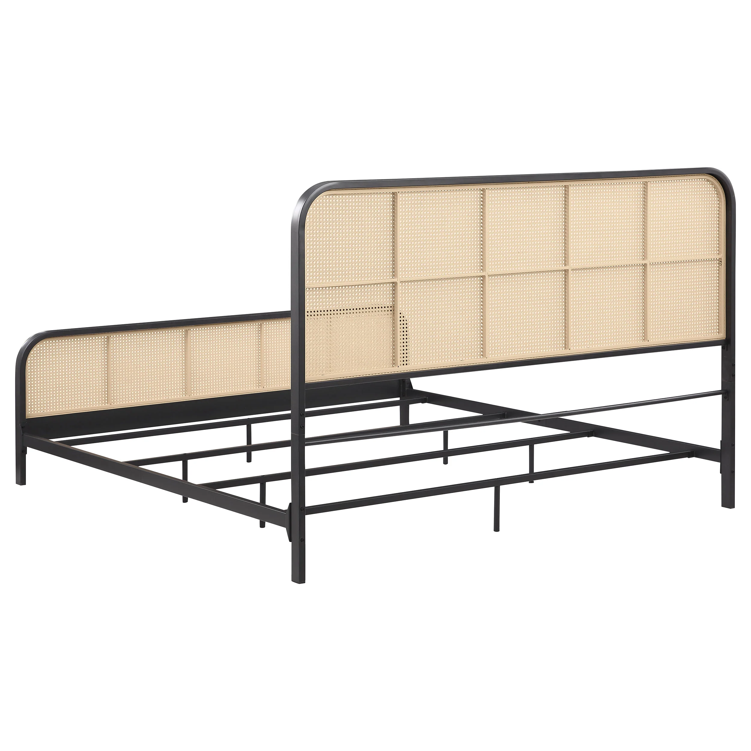 Lanewood Open Cane Webbing Metal Eastern King Bed Black - Image 6