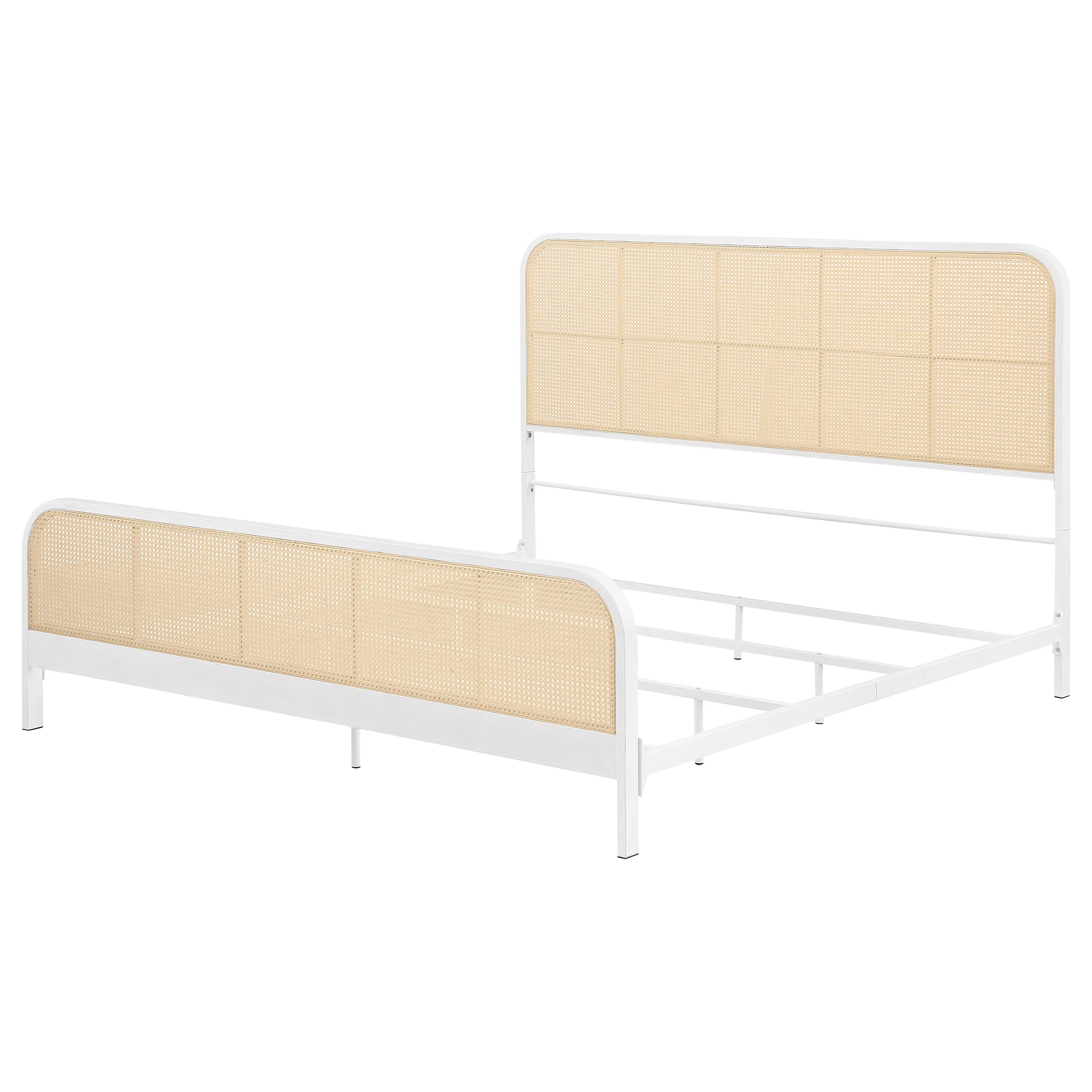 Lanewood Open Cane Webbing Metal Eastern King Bed White - Image 3