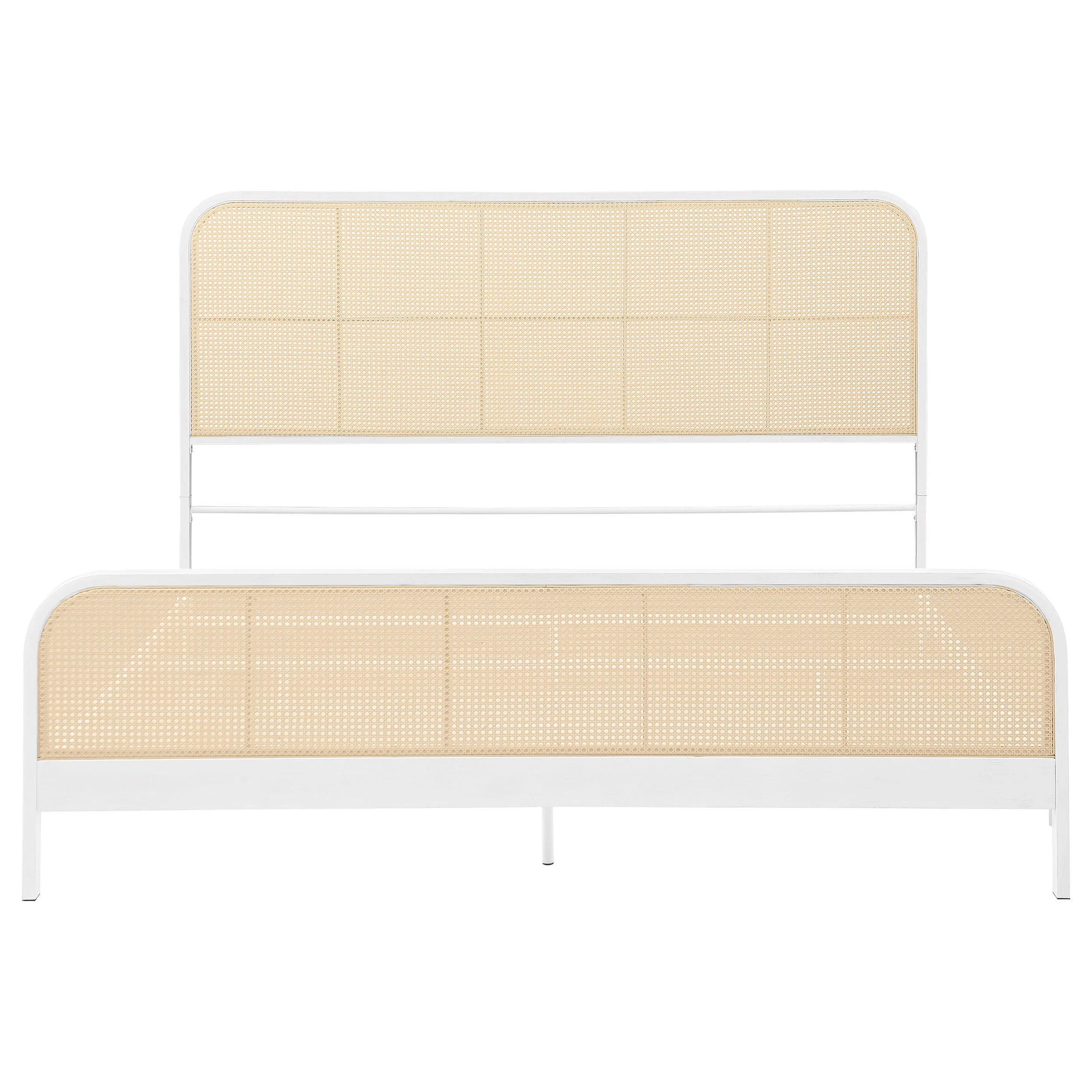 Lanewood Open Cane Webbing Metal Eastern King Bed White - Image 4