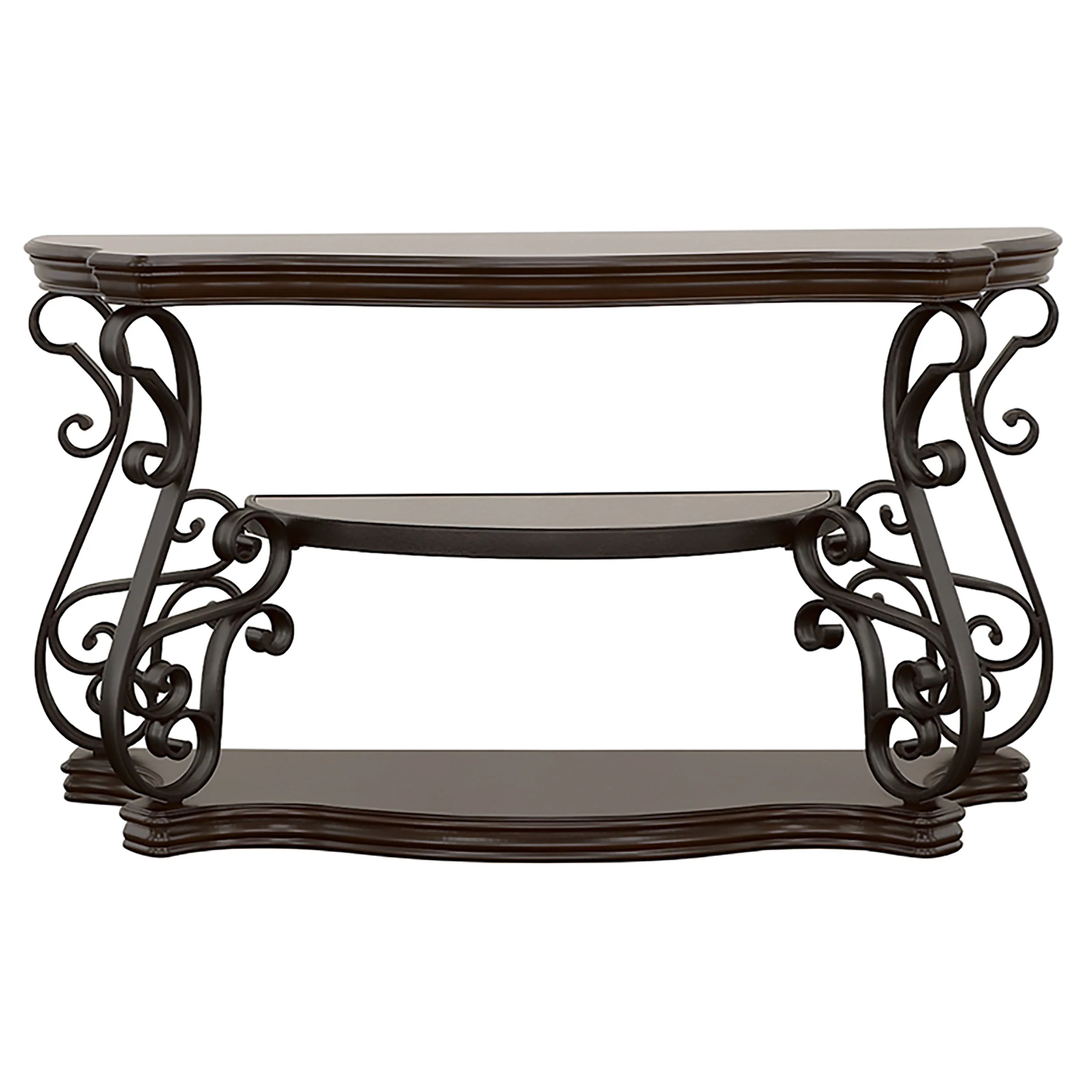 Laney Scrollwork Console Table in Dark Merlot - Image 3