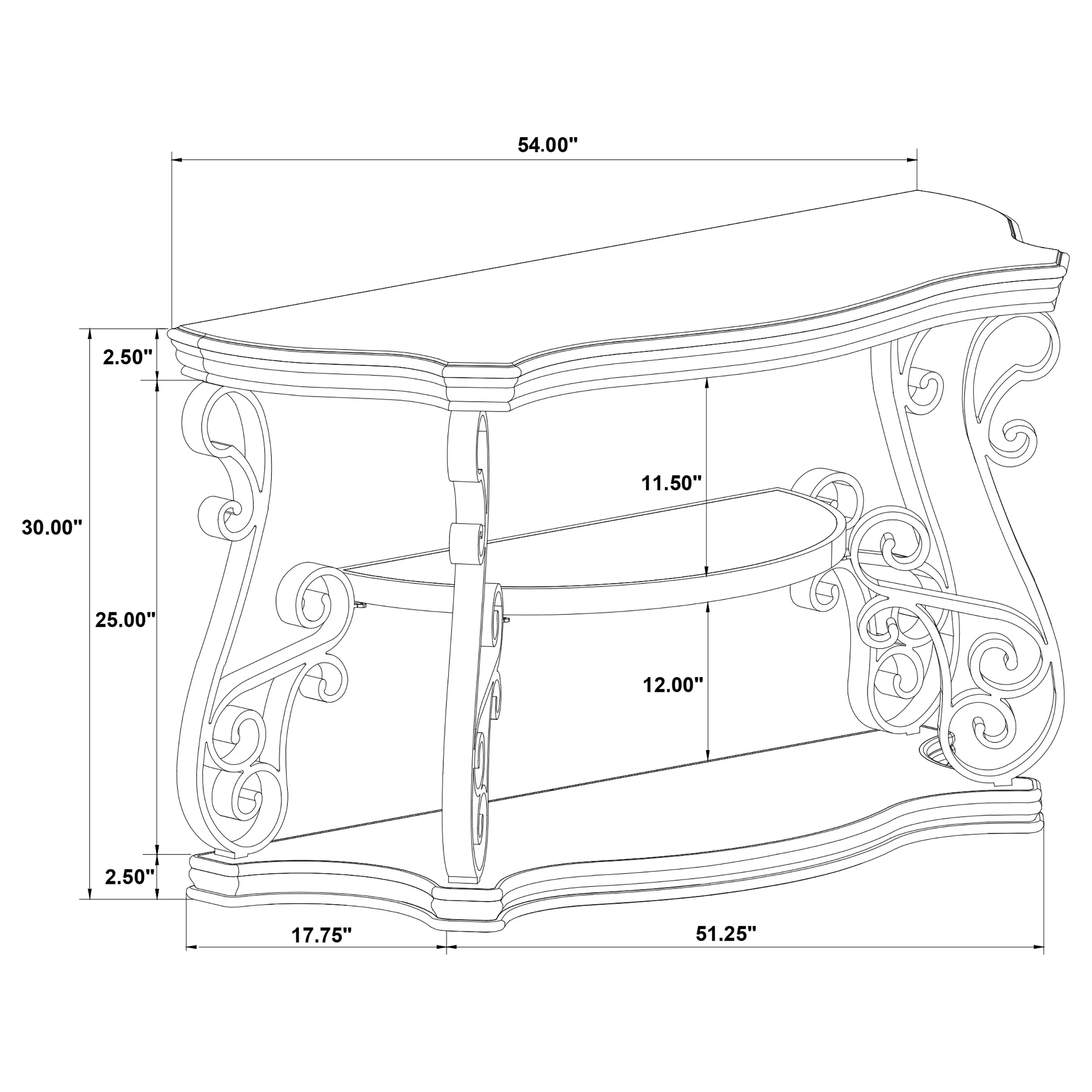 Laney Scrollwork Console Table in Dark Merlot - Image 9