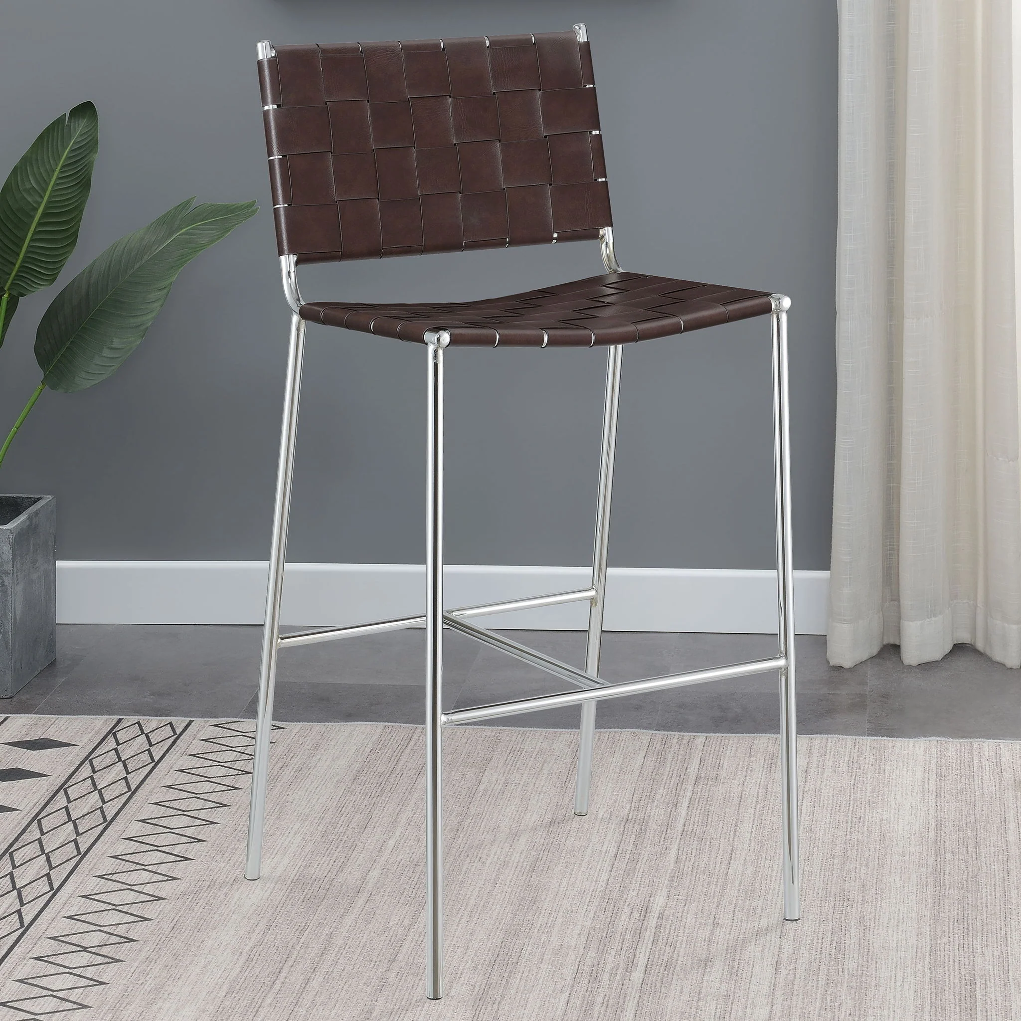 Langton - Upholstered Bar Chair - Brown - Image 5