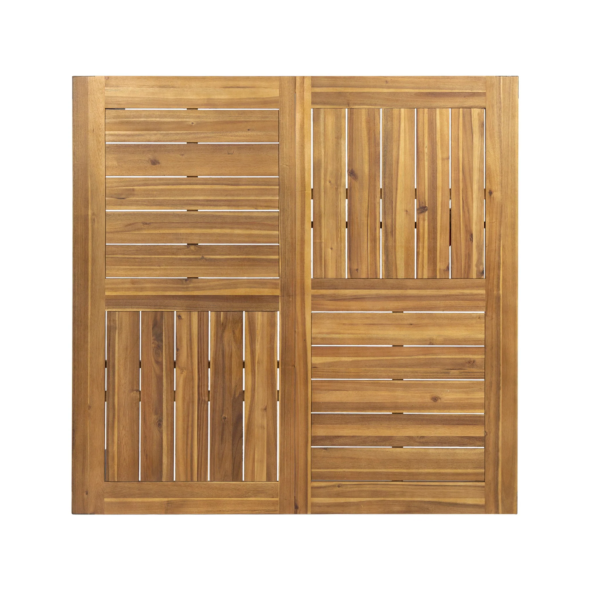 Lankershim - Modern Industrial Dining Table With Acacia Wood Slat Design - Teak - Image 9