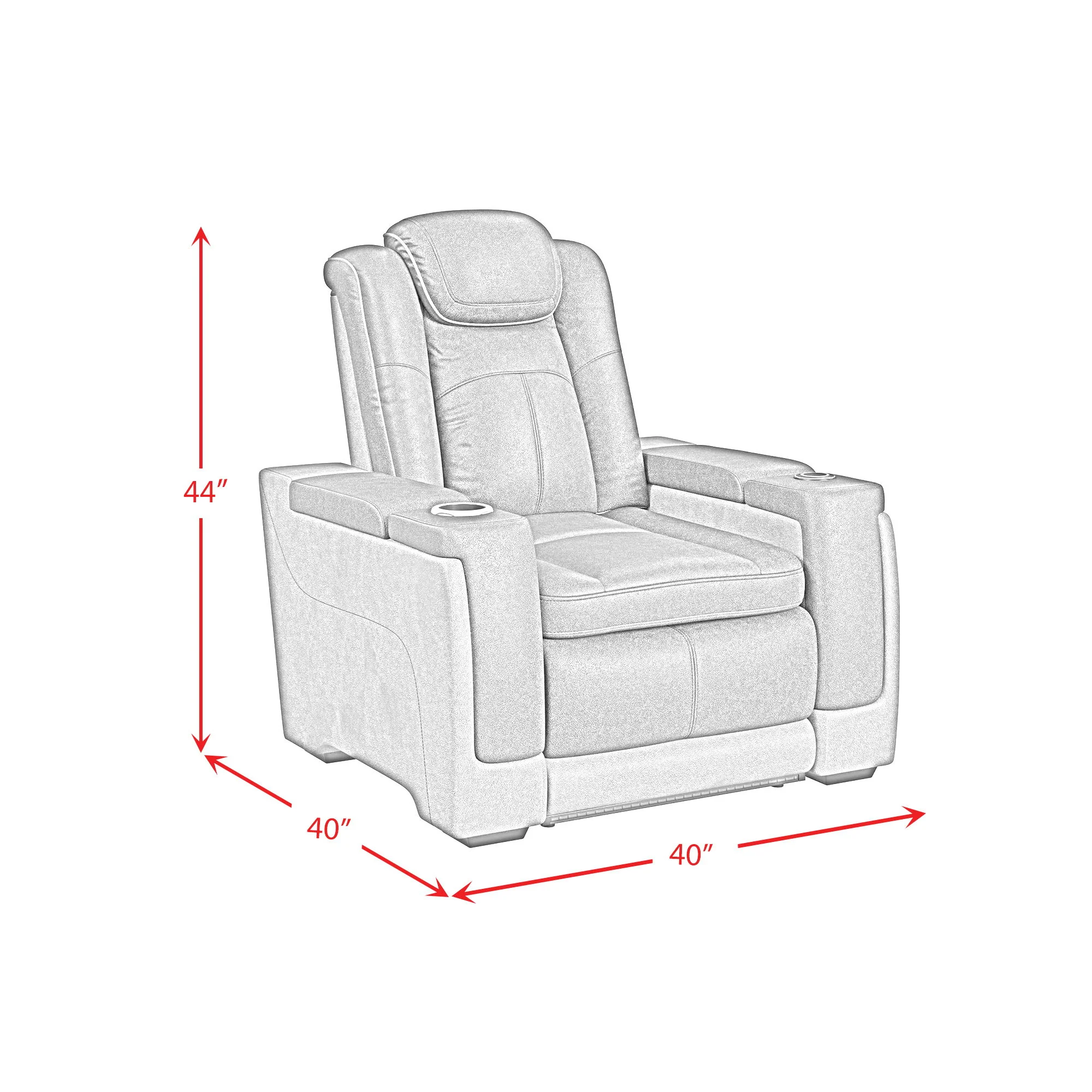 Lantana - Power Motion Recliner With Power Headrest, LED , Wireless Charger And Cup Holder - Image 15