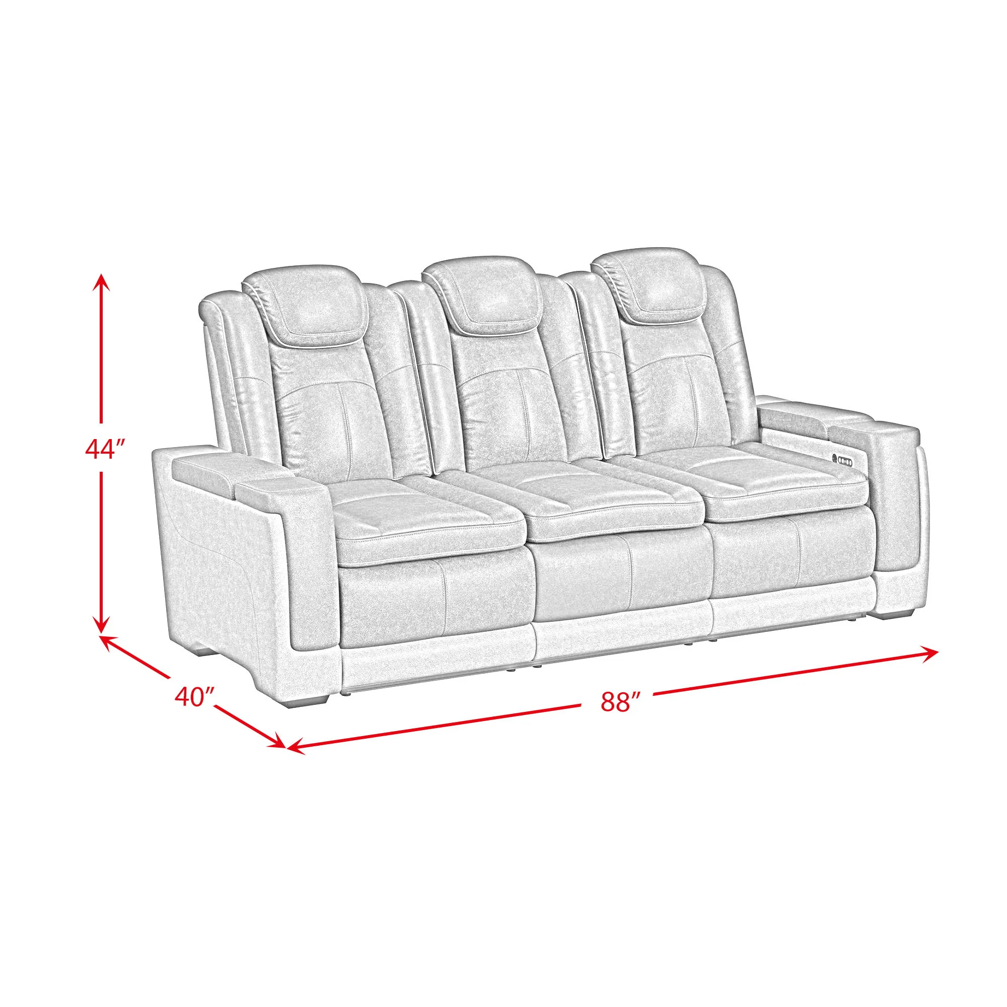 Lantana - Power Motion Sofa With Power Headrest, LED, Ddt, Reading Light And Pws - Image 6