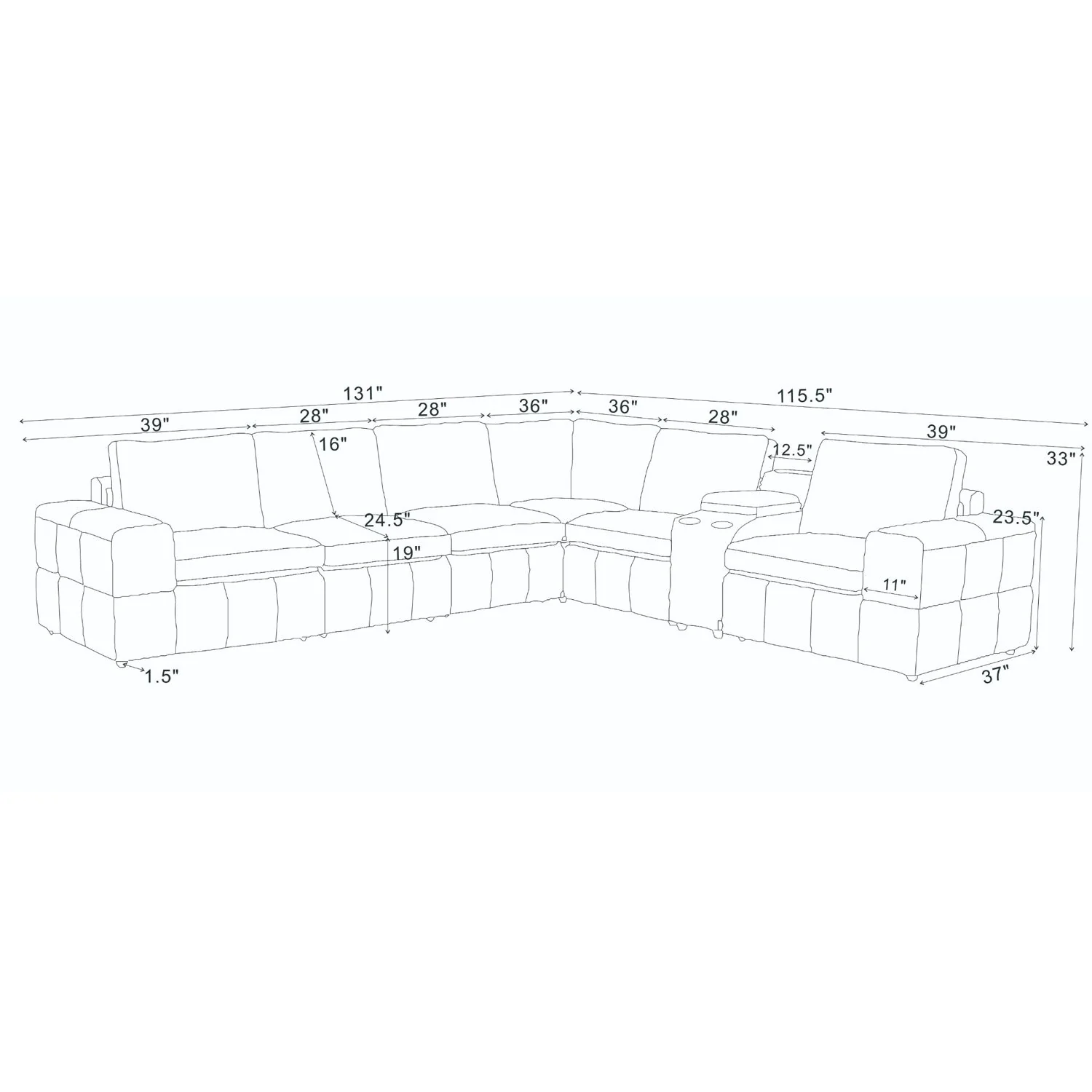 Large - Arm Upholstery Modular Sectional With Custom Configuration - Olive Green - Image 8