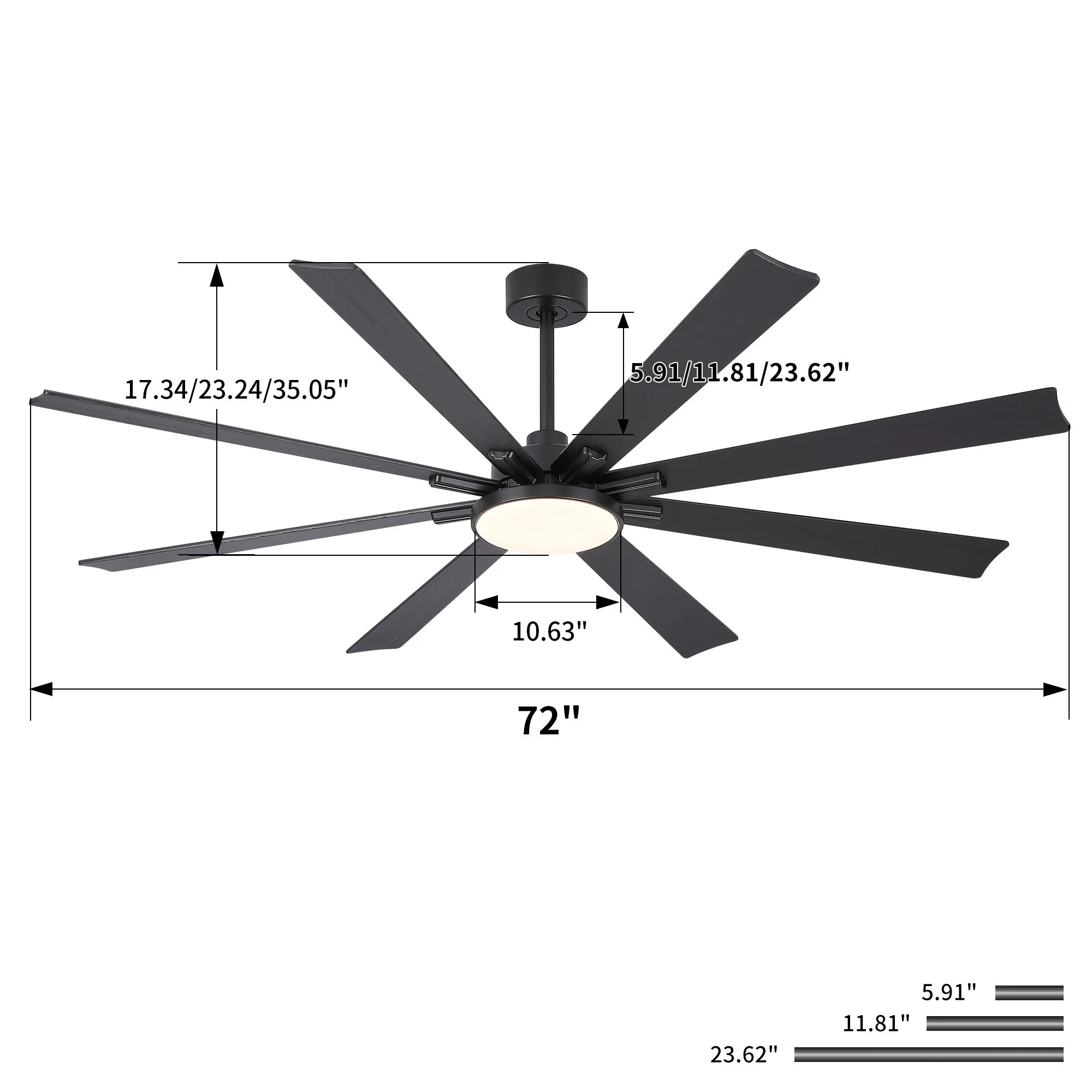 Large Ceiling Fan With Dimmable LED Light 8 Blades Remote Control, Reversible DC Motor - Image 11