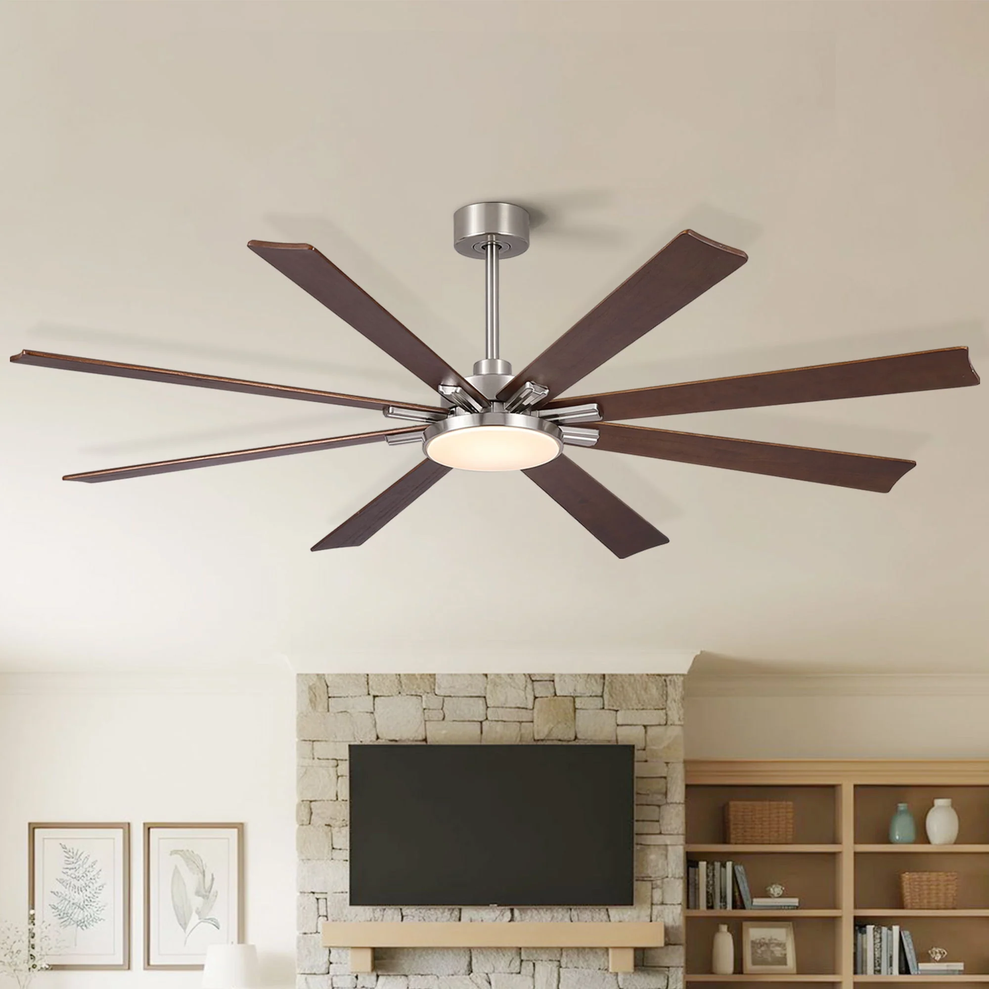 Large Ceiling Fan With Dimmable LED Light 8 Blades Remote Control, Reversible DC Motor - Image 18