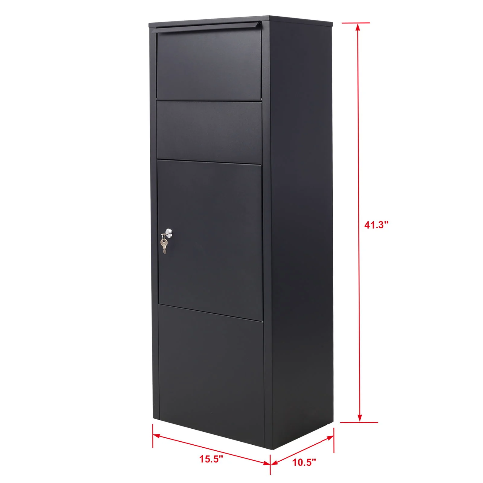 Large Package Delivery Parcel Mail Drop Box With Lockable Storage Compartment Heavy Duty Weatherproof For Express Mail Delivery For Home & Business Use - Black - Image 9