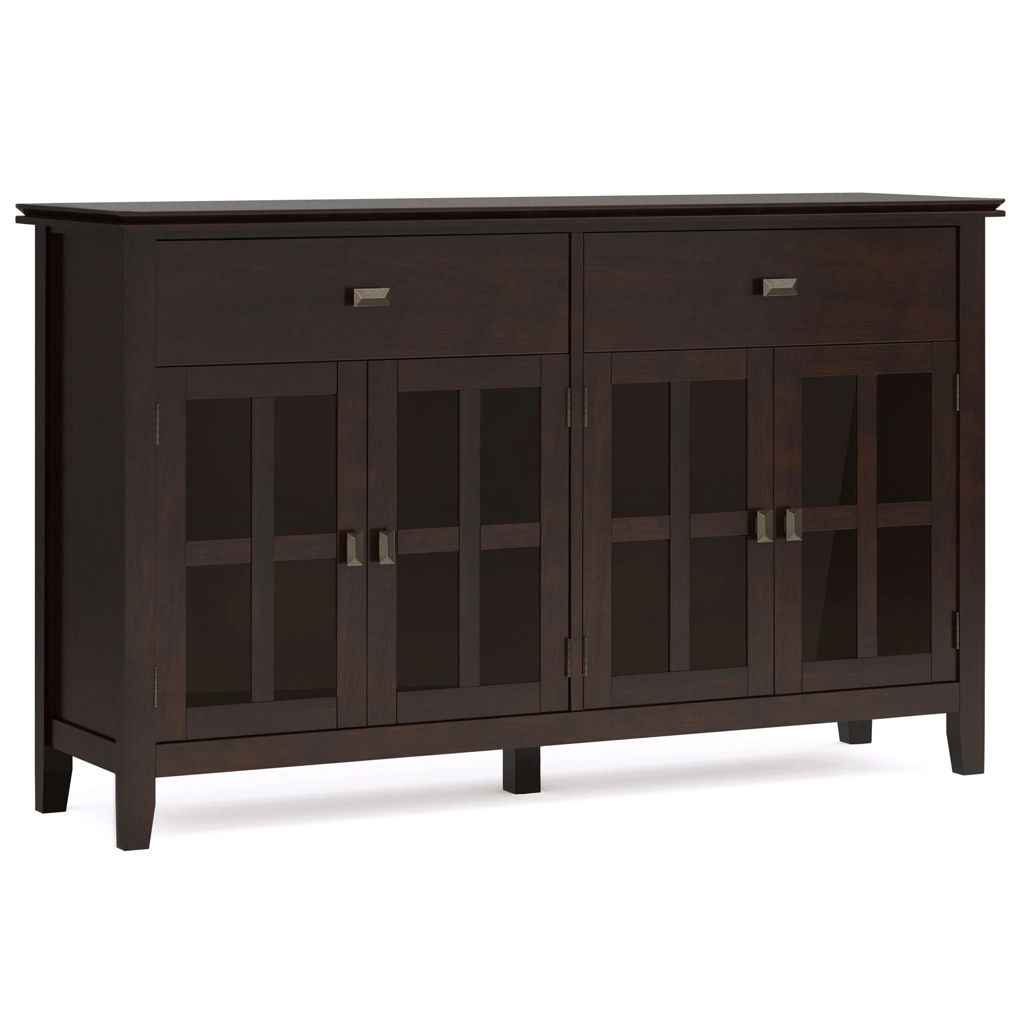 Large Sideboard Buffet Cabinet with Storage Solid Wood 60x36in Dark Brown - Image 4