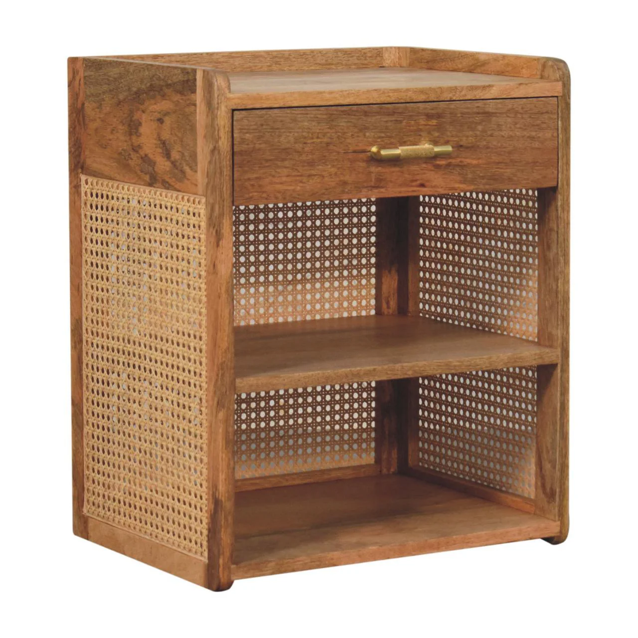 Larissa - T Bar Open Bedside Table - Oak - Image 5