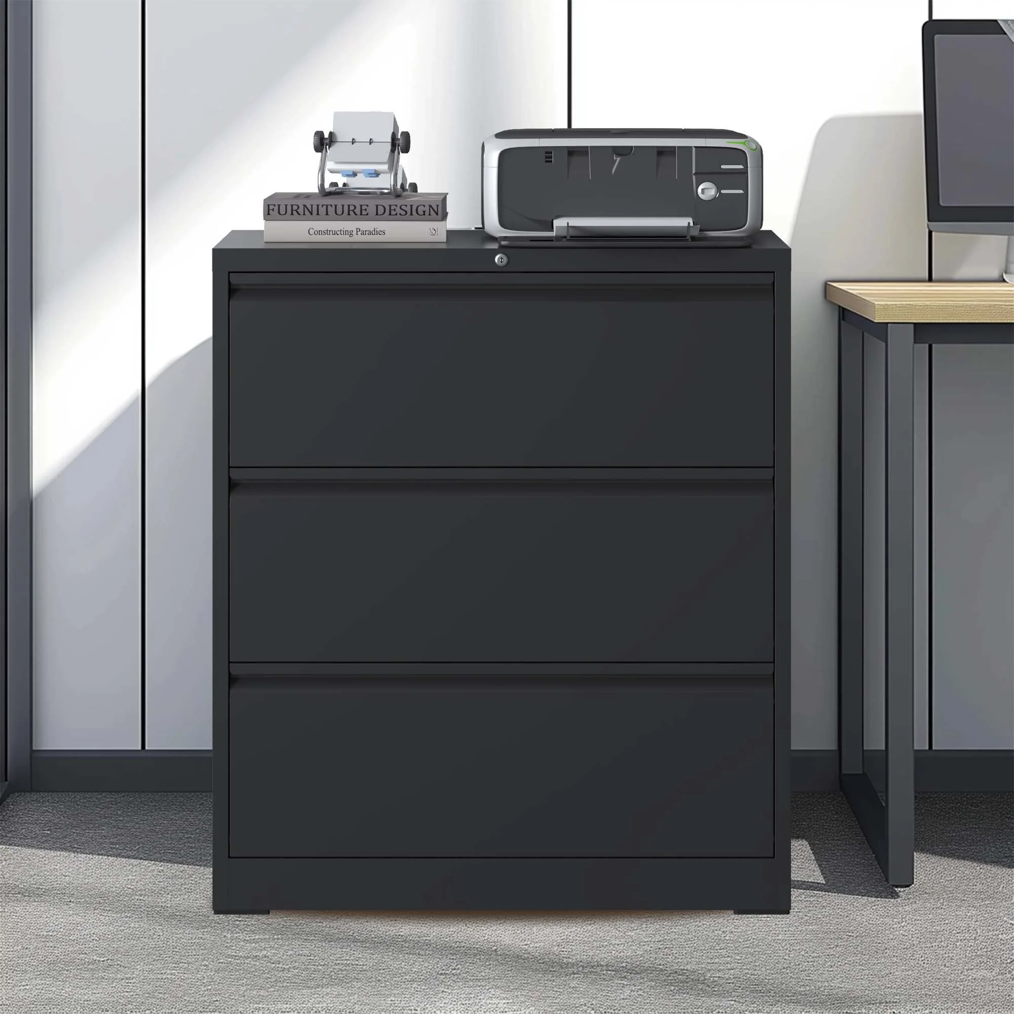 Lateral File Cabinet, Heavy Duty Filing Holds Letter/Legal/A4 Files - Image 21