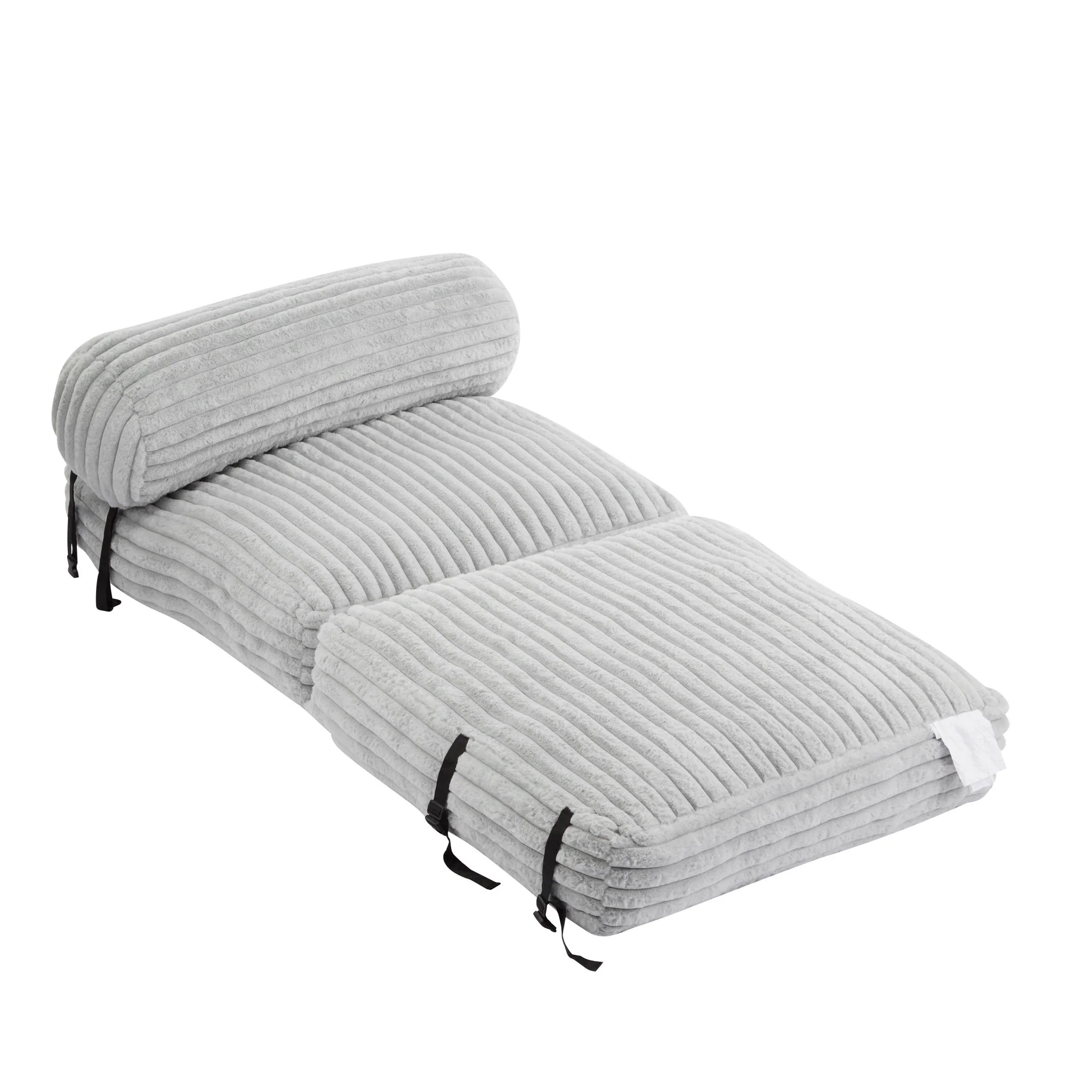 Latina - Indoor Foldbable Bean Bag Lounge Chair - Light Gray - Image 4