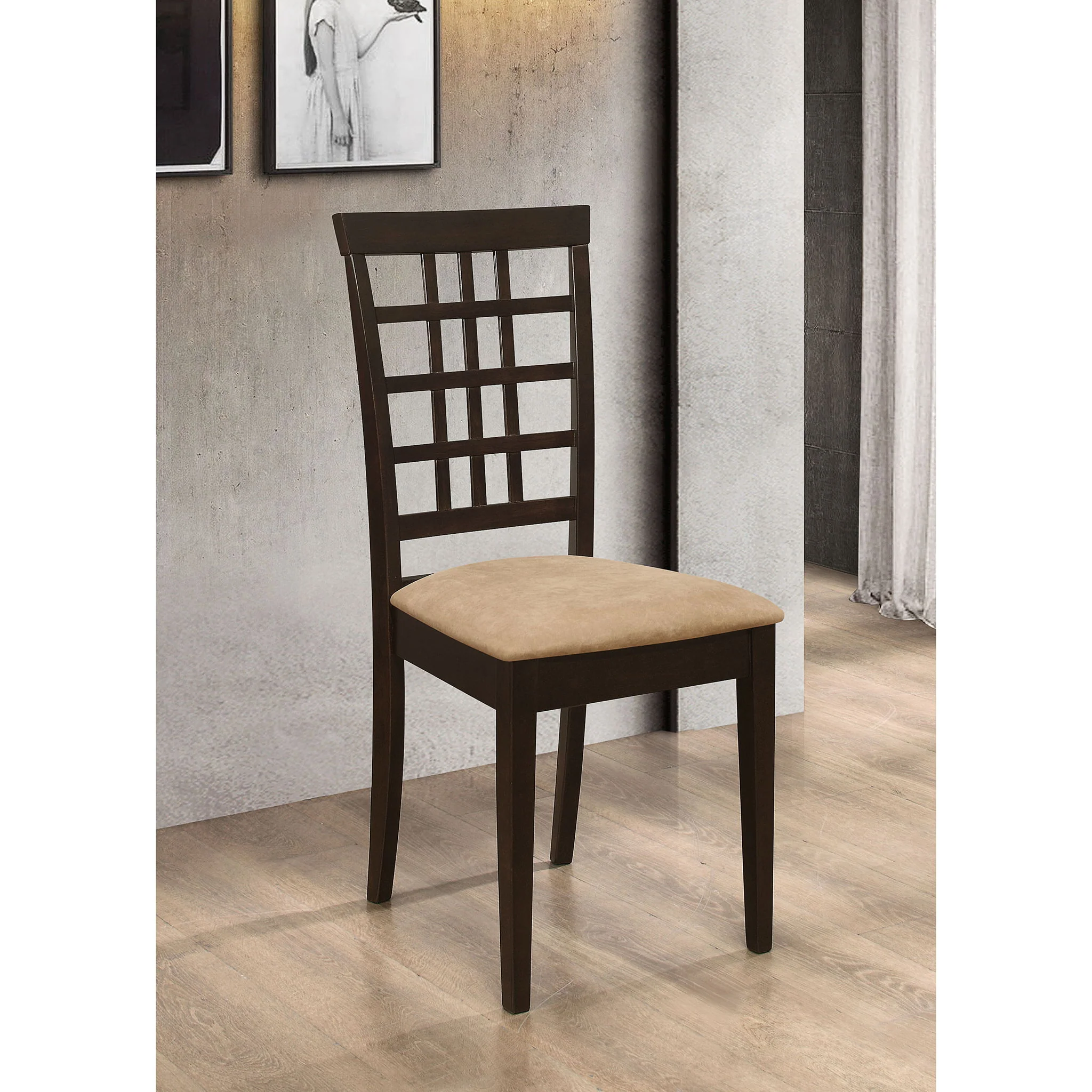 Lattice Back Side Chair (Set of 2) - Brown - Image 7