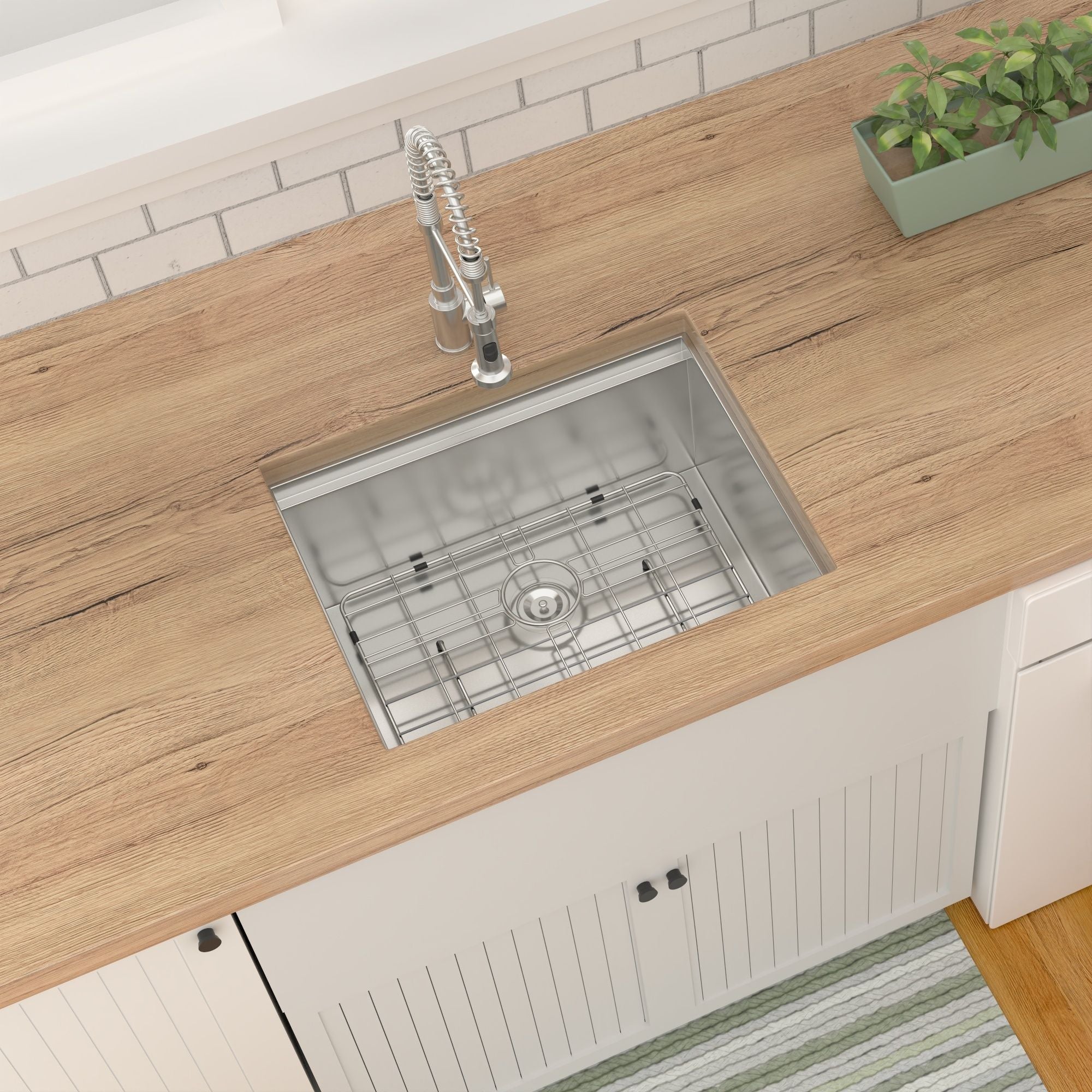 Laundry Workstation Undermount Utility Sink, Deep Single Bowl - Image 16