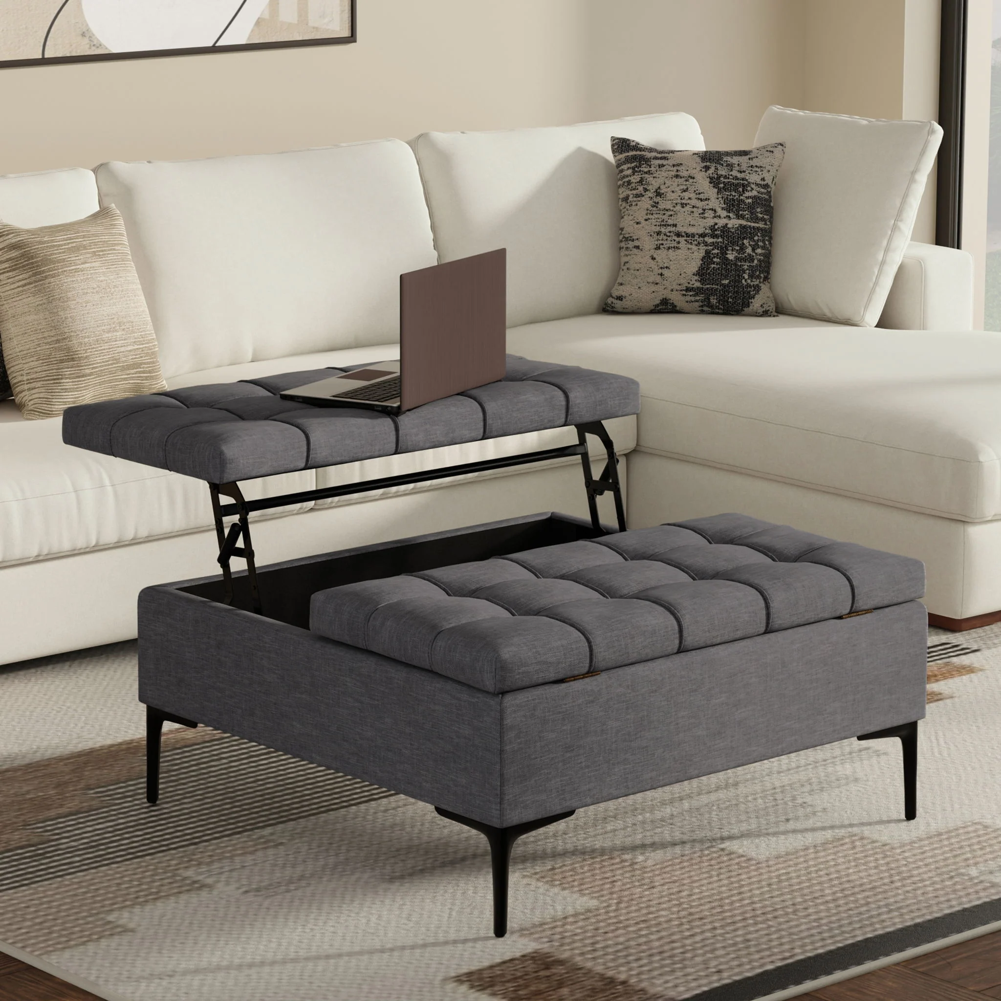 Laura - Lift Top Storage Ottoman - Image 14