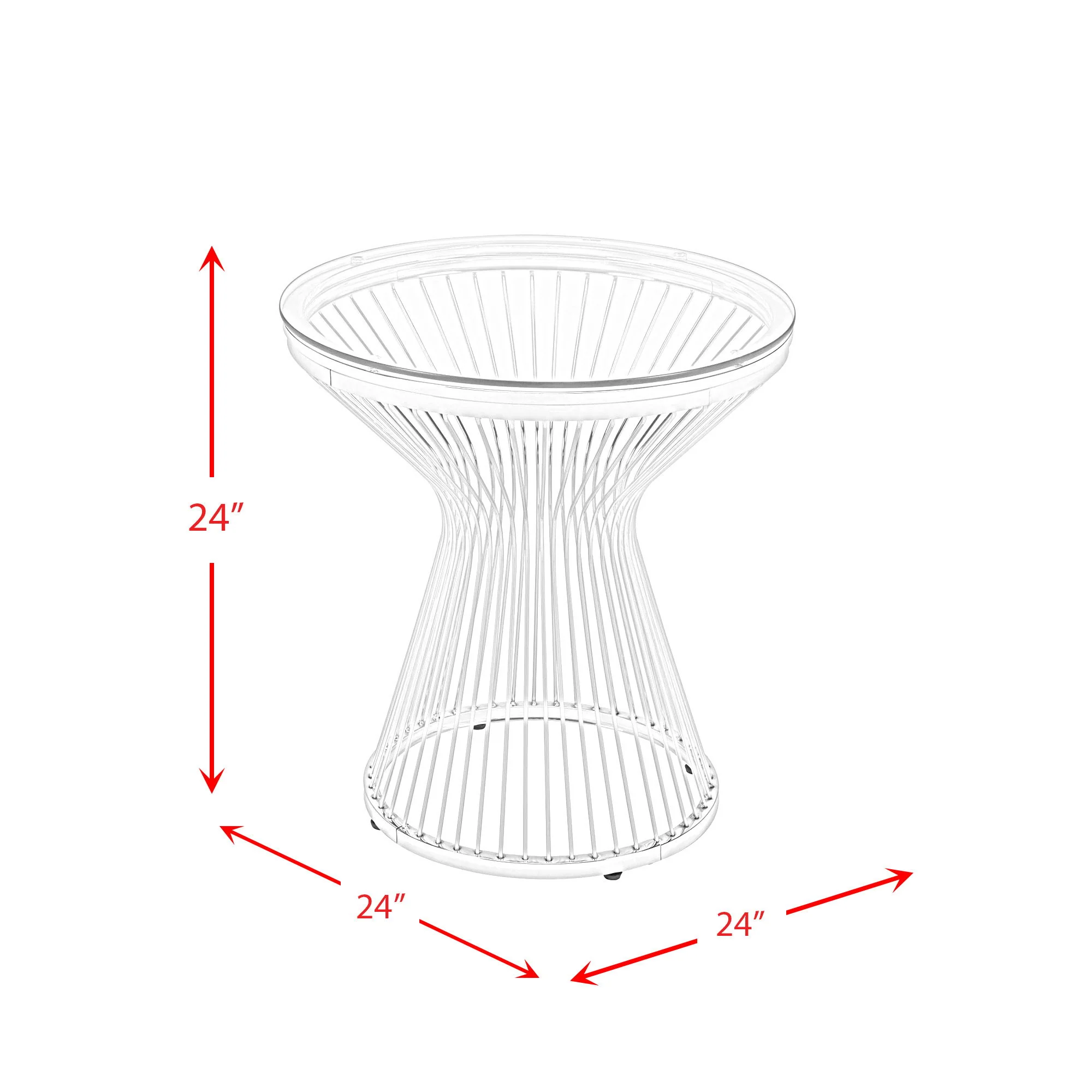 Lavinia - Chrome End Table - White - Image 3