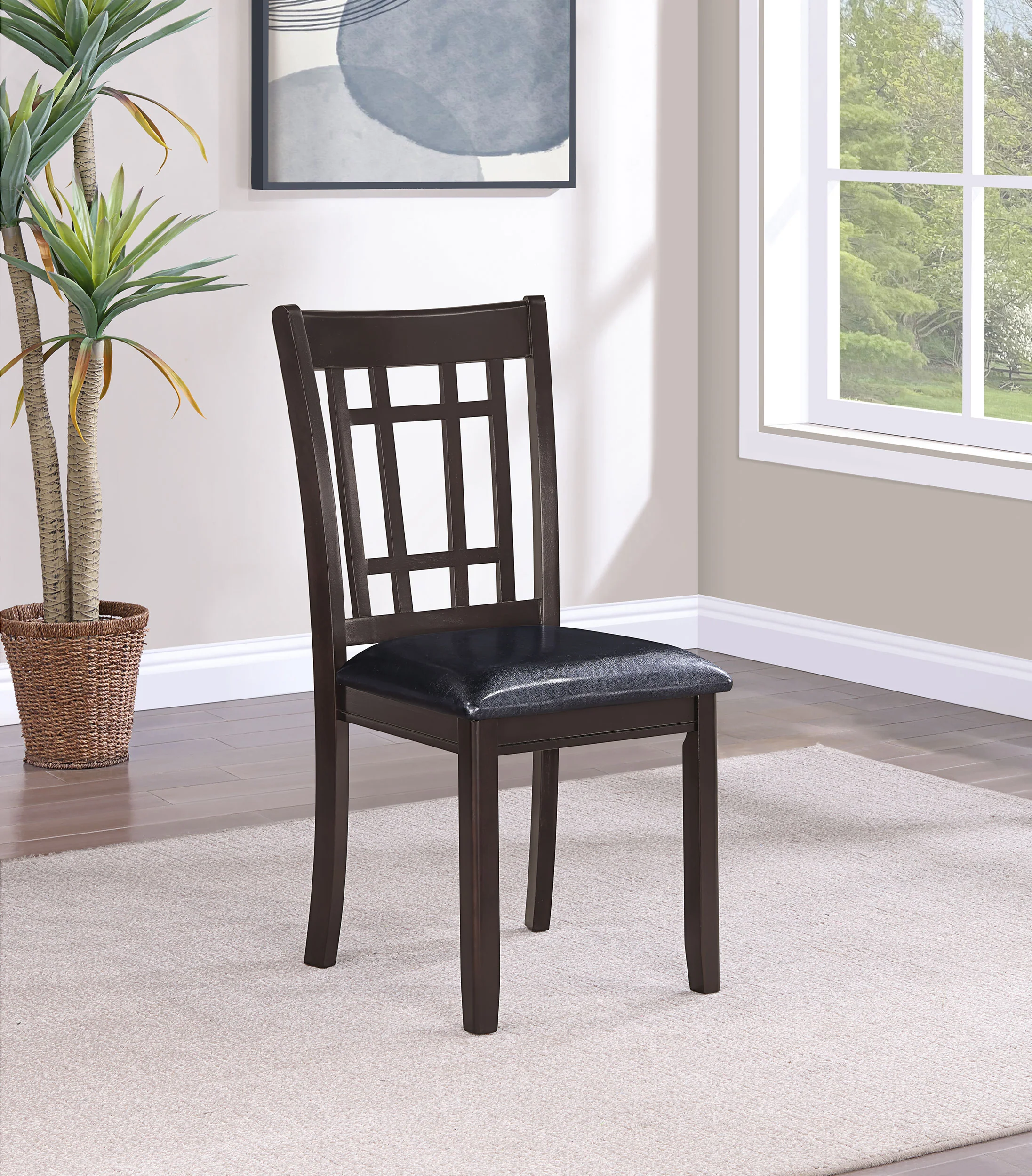 Lavon Wood Dining Side Chair Black and Espresso (Set of 2) - Image 3