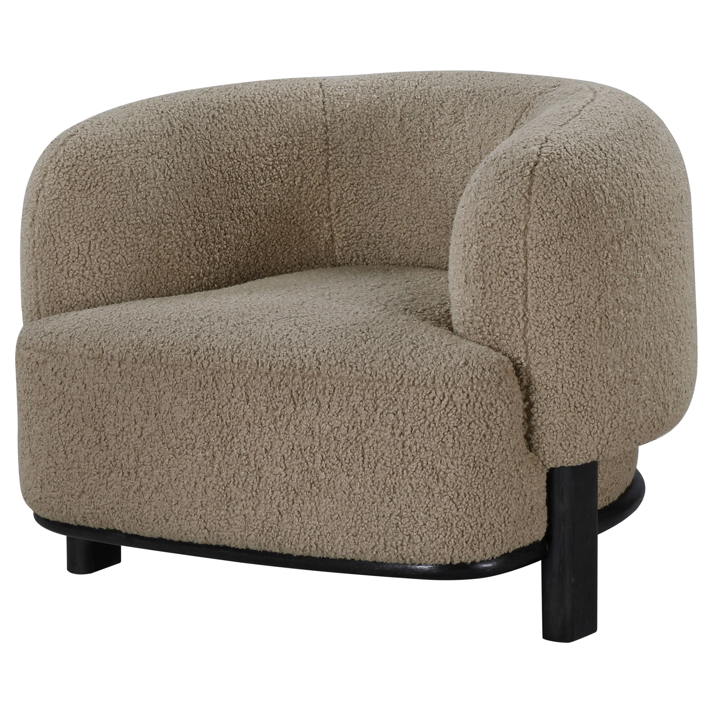 Lawler Upholstered Barrel Back Accent Chair in Brown - Image 5