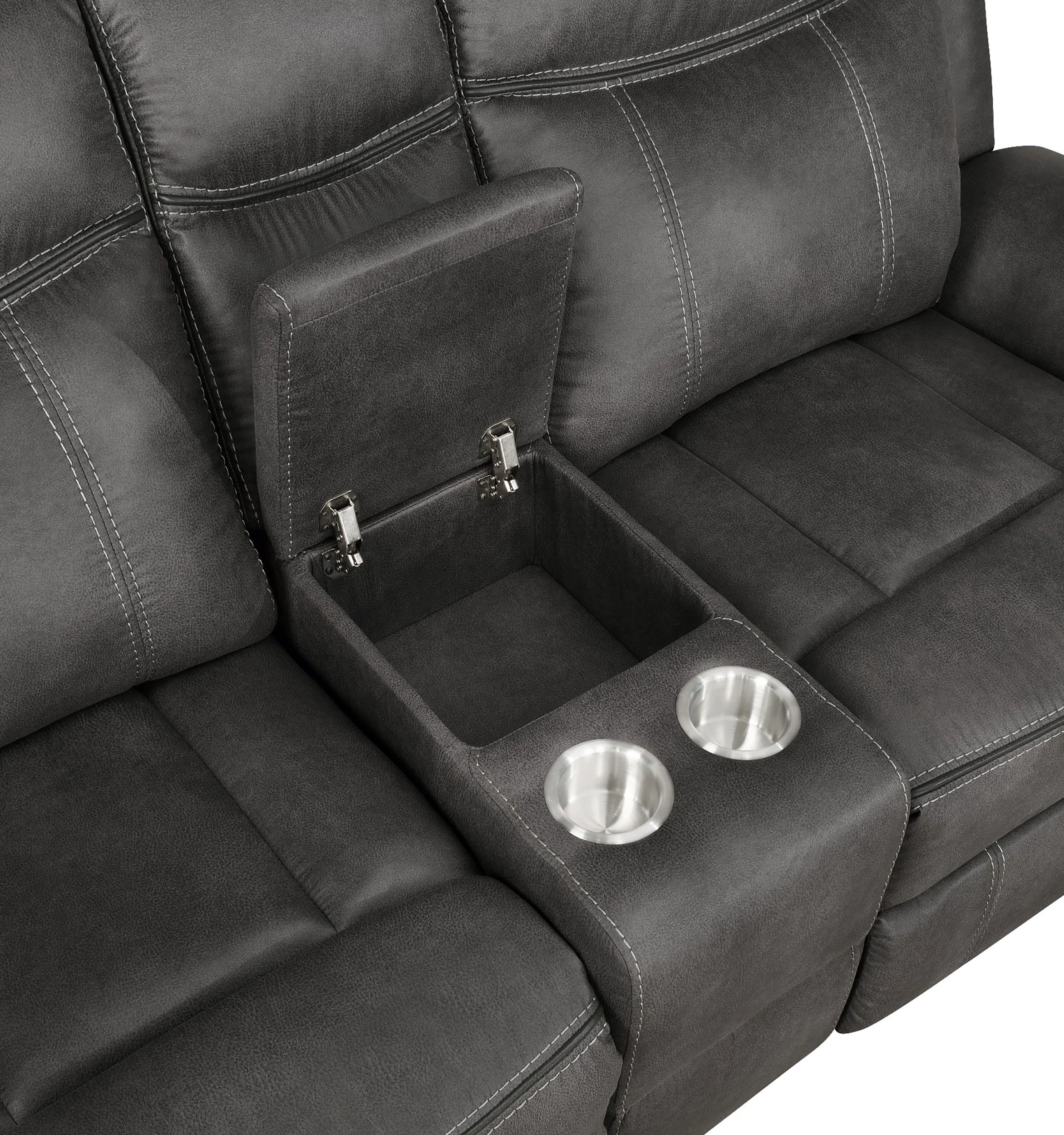 Lawrence 2-Piece Upholstered Reclining Sofa Set Charcoal - Image 3