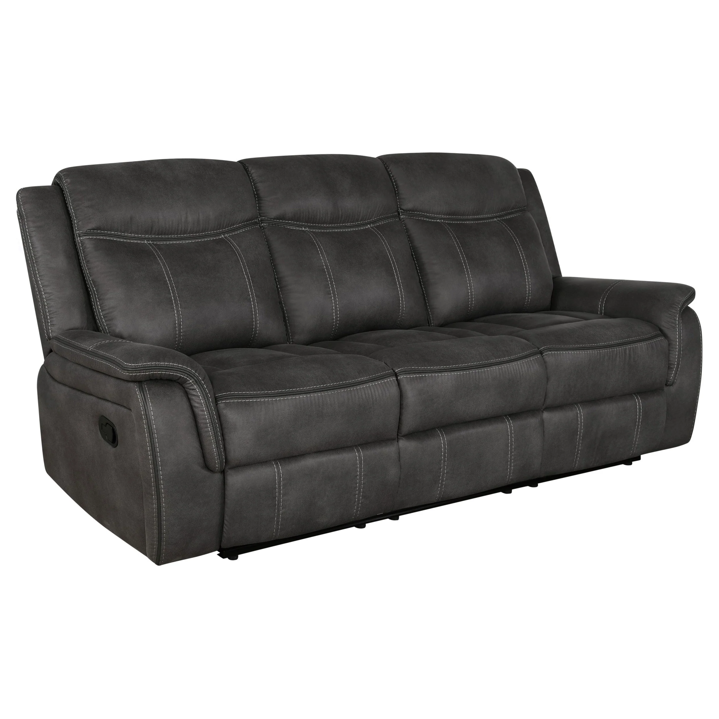 Lawrence Upholstered Reclining Sofa Charcoal