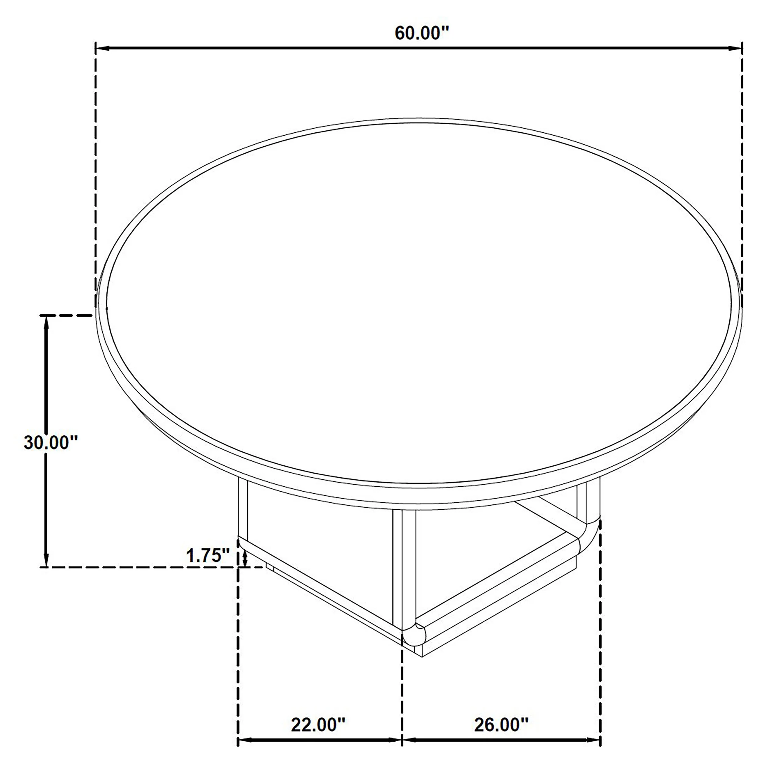 Leandro 60-Inch Round Dining Table in Burnished Black - Image 7