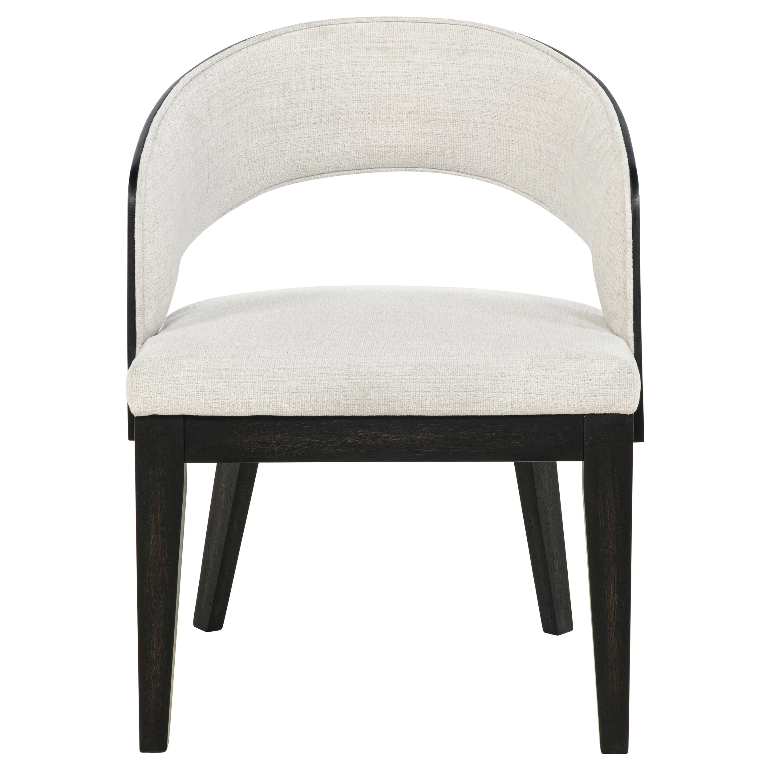 Leandro Upholstered Dining Arm Chair Cream Set of 2 - Image 4