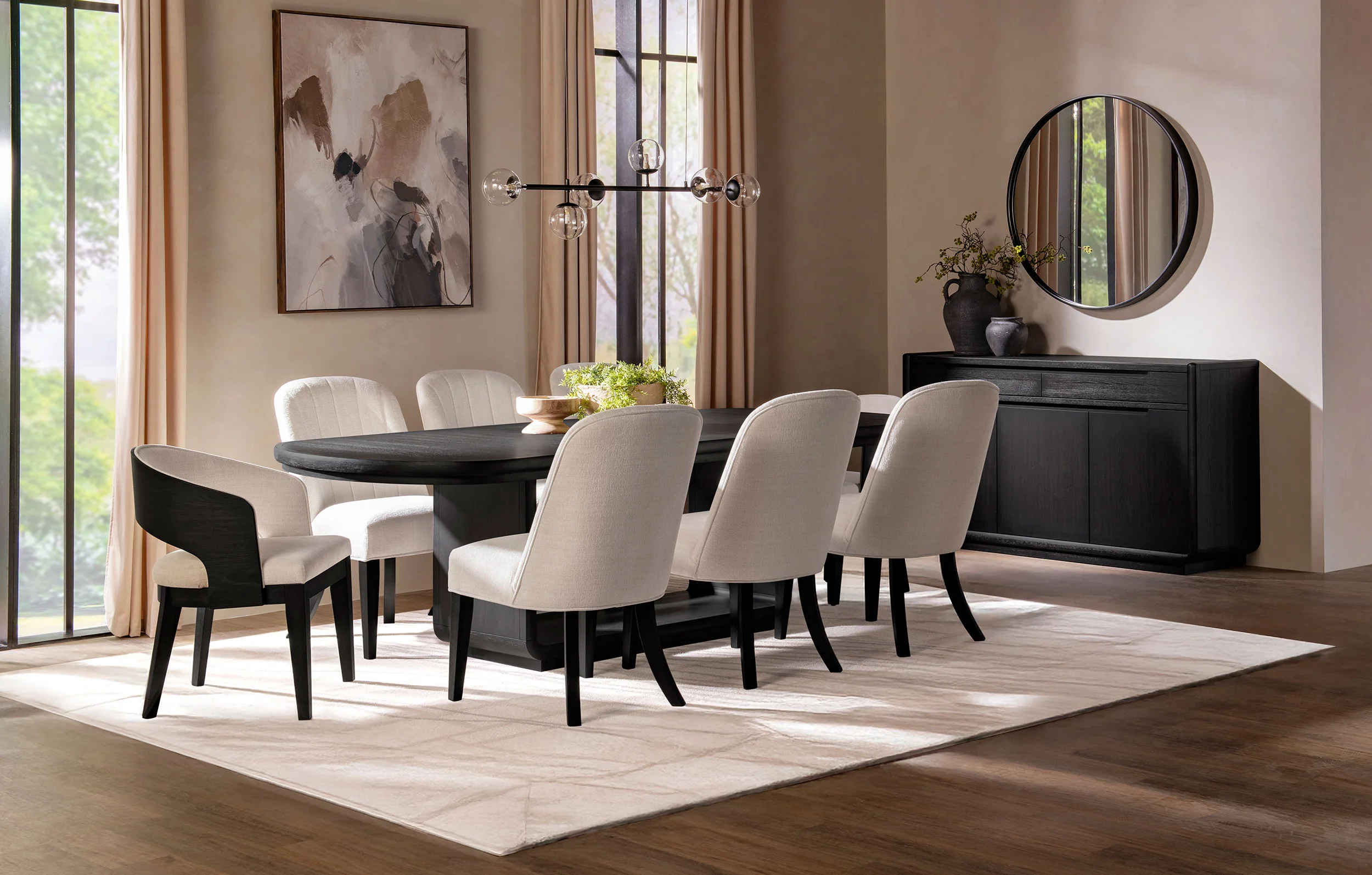 Leandro Upholstered Dining Side Chair, Cream (Set of 2) - Image 16