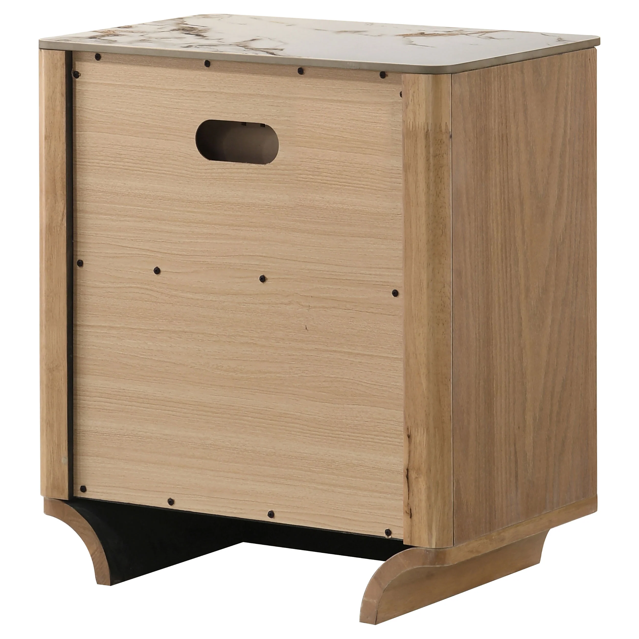Leanne 2-Drawer Sintered Stone Top Nightstand Light Oak - Image 9