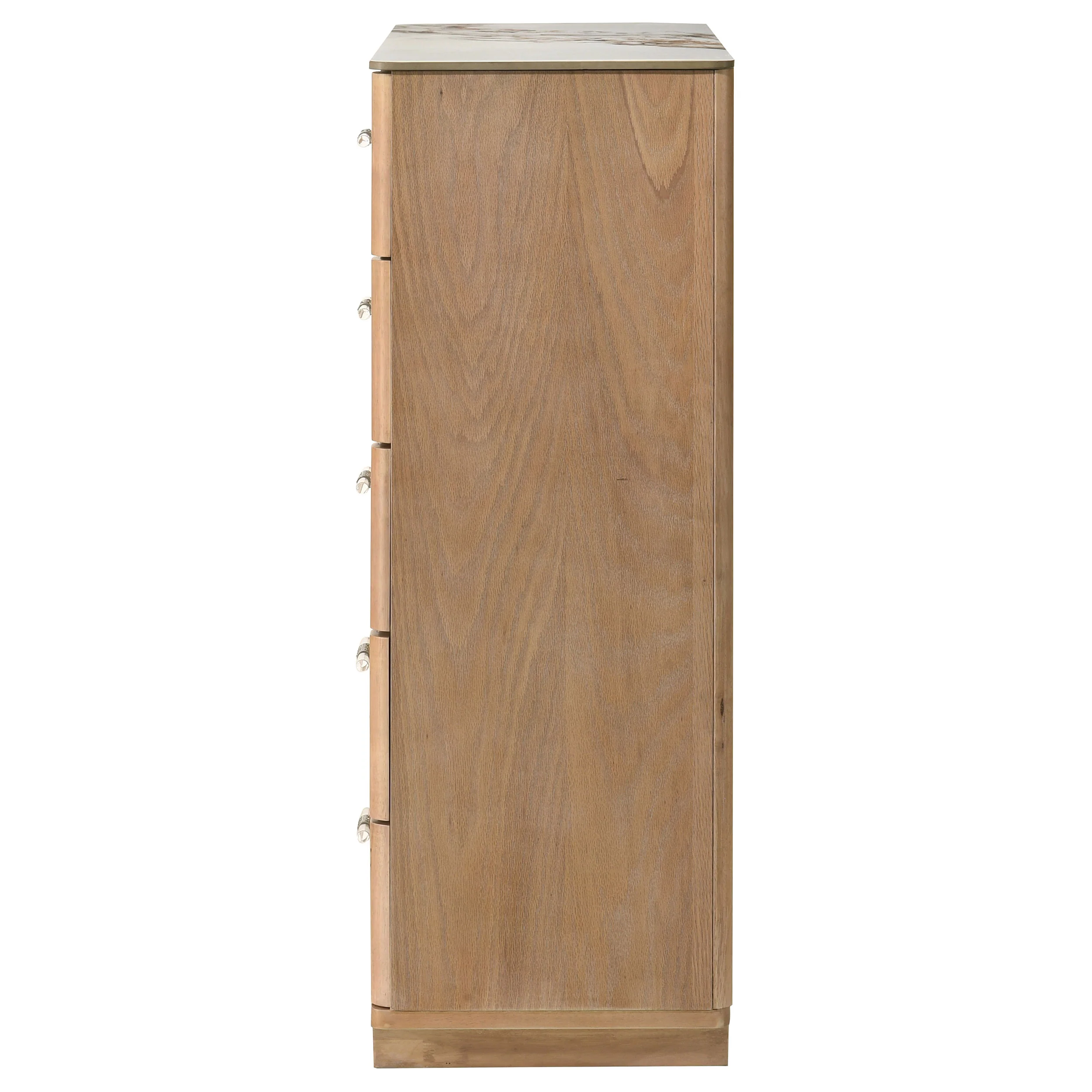 Leanne 5-Drawer Chest with Sintered Stone Top, Light Oak - Image 2