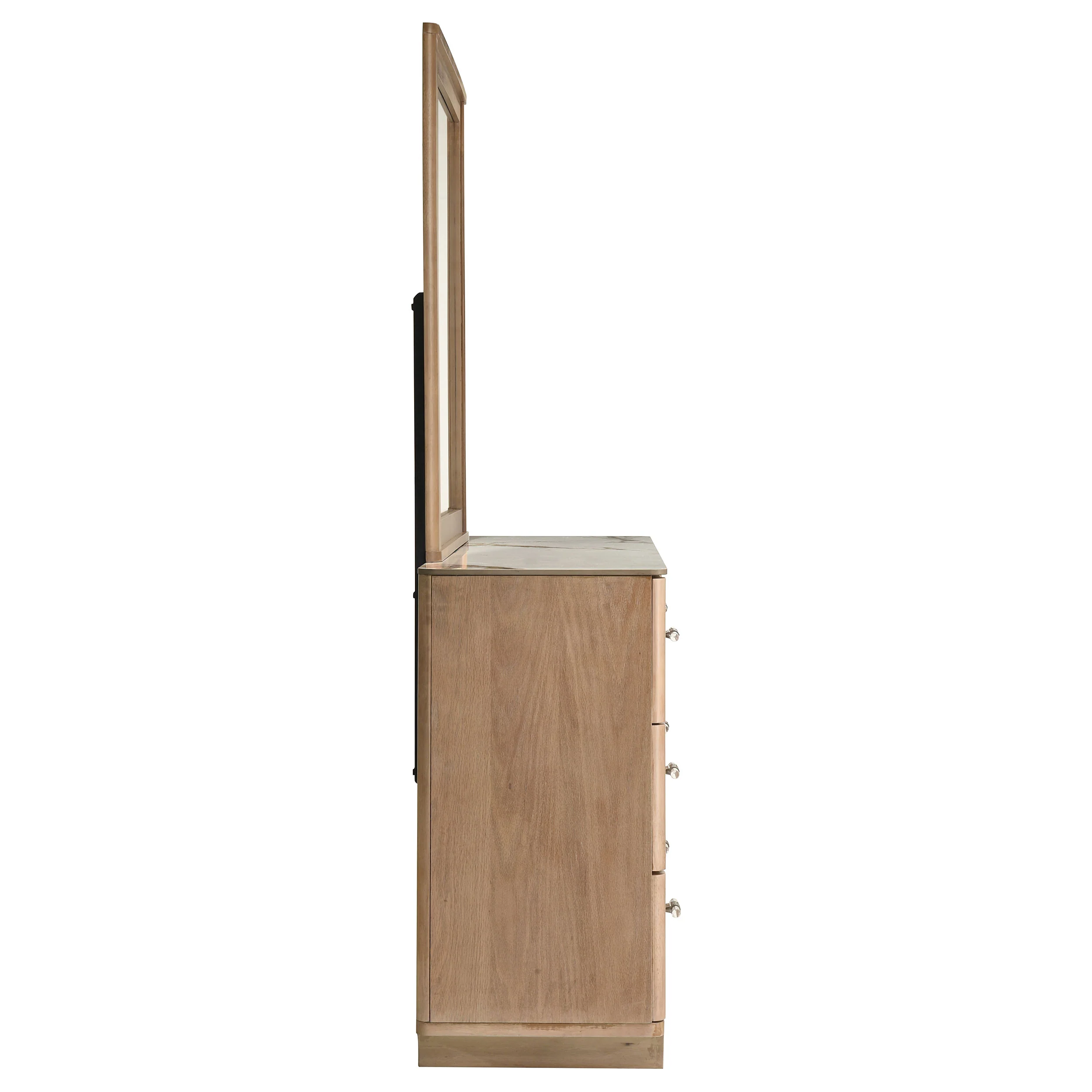 Leanne 6-Drawer Sintered Stone Top Dresser with Mirror, Light Oak - Image 6
