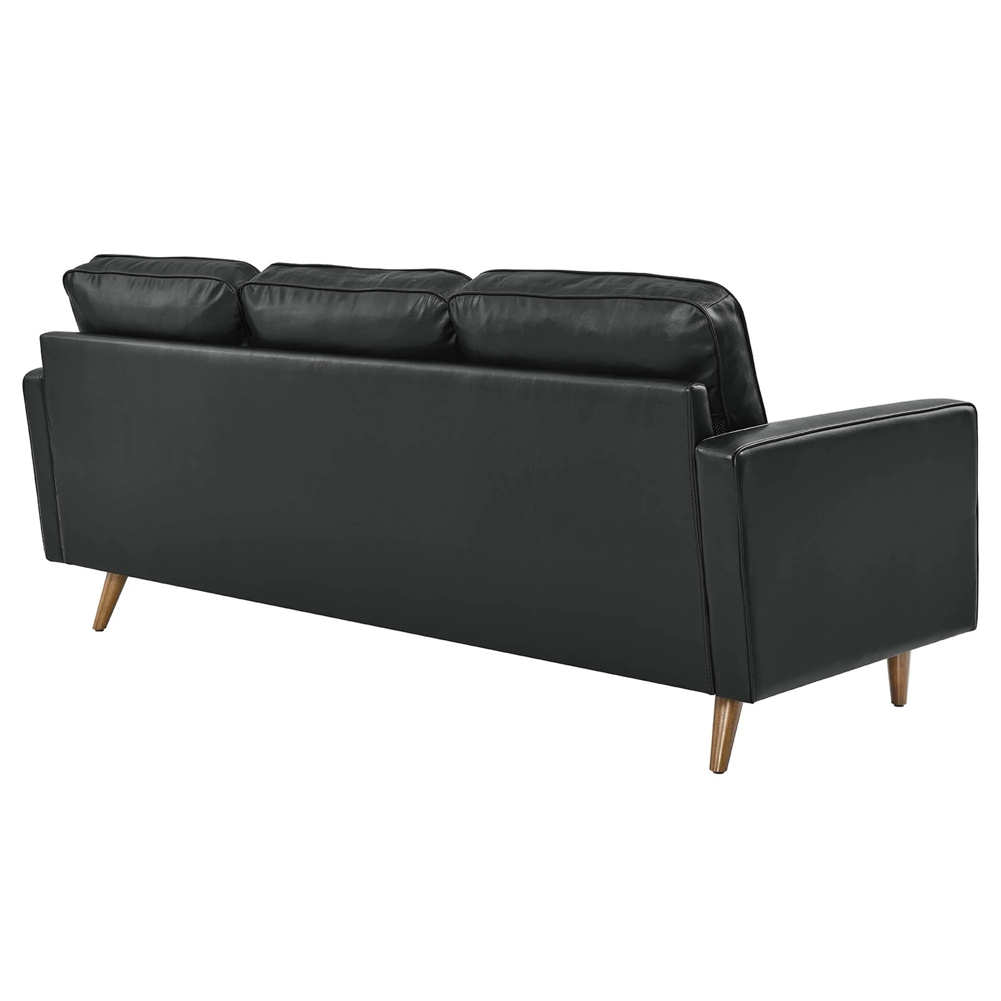 Leather Apartment Sectional Sofa with Reversible Ottoman 78 Inch - Image 4