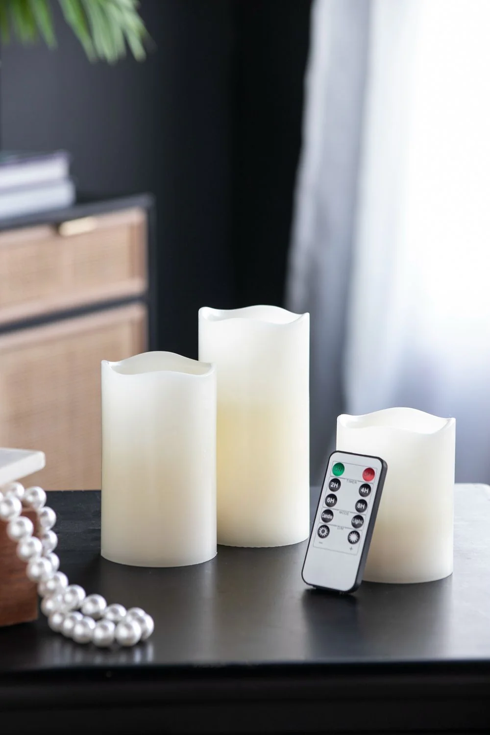 LED Candles With Remote Timer (Set of 3) - Ivory - Image 5