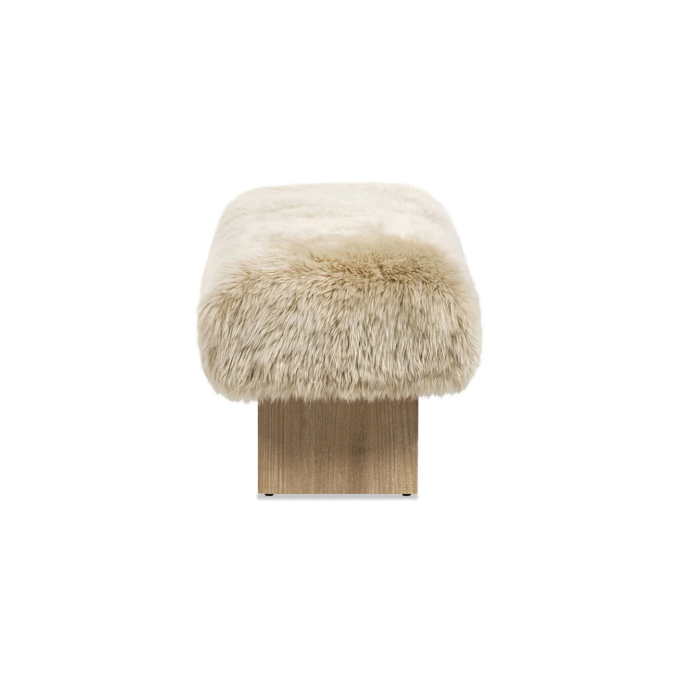 Leda - Sheepskin Fur Rectangular Accent Bench - Natural Blonde - Image 2