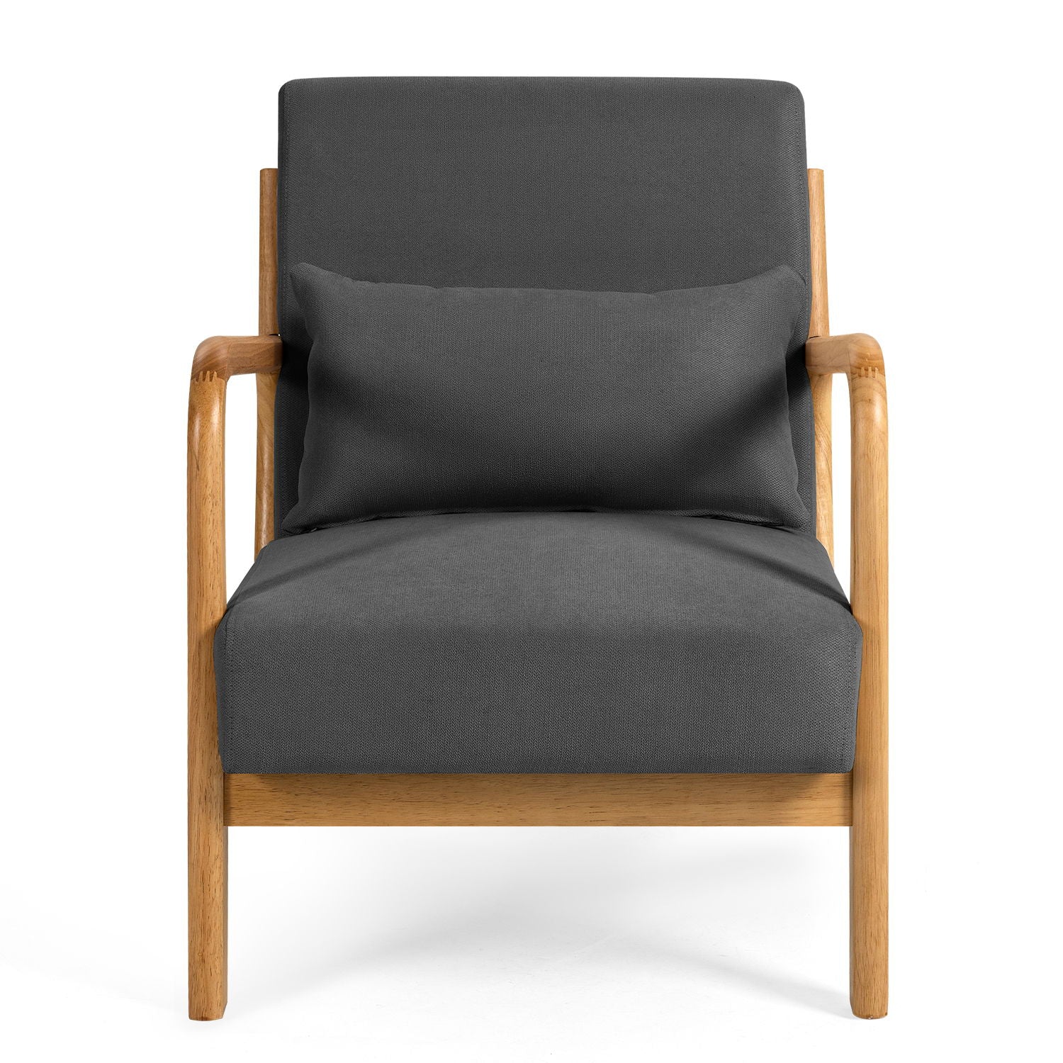 Leisure Chair With Solid Wood Armrest And Feet, Mid-Century Modern Accent Sofa, 1 Seat - Image 12