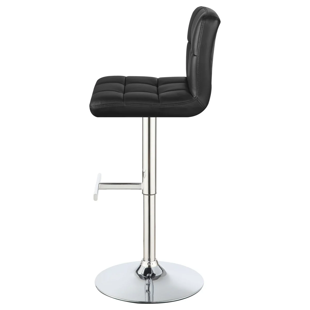Lenny Black Faux Leather Adjustable Bar Stool, Set of 2 - Image 8