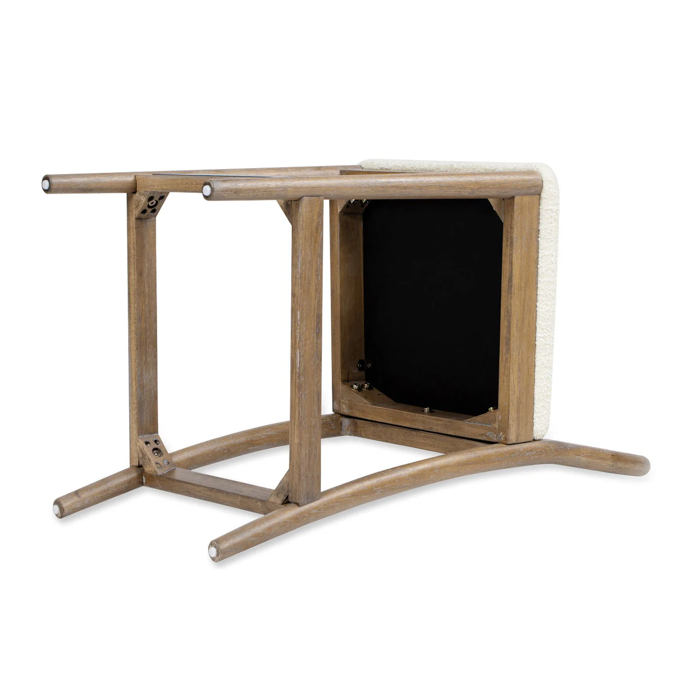 Leon - Arched Back & Upholstered Counter Stool (Set of 2) - Ivory White - Image 6