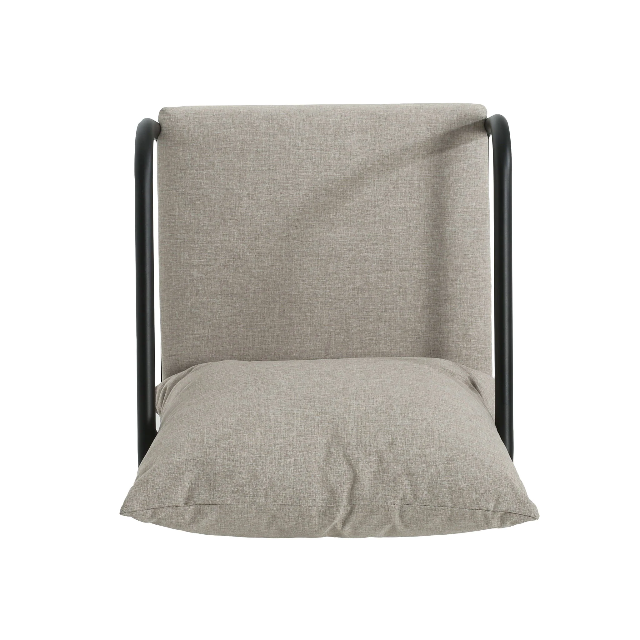 Leora - Modern Minimalist Round Tube Sofa Chair With Cushions - Beige / Black - Image 8