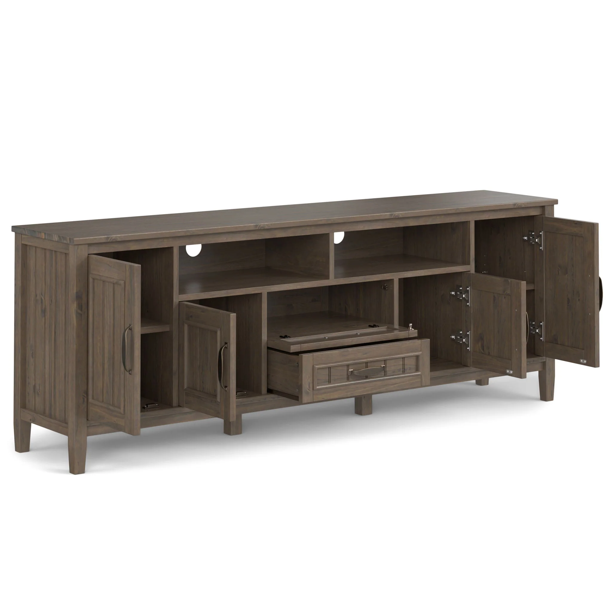 Lev - Handcrafted TV Media Stand - Smoky Brown - Image 9