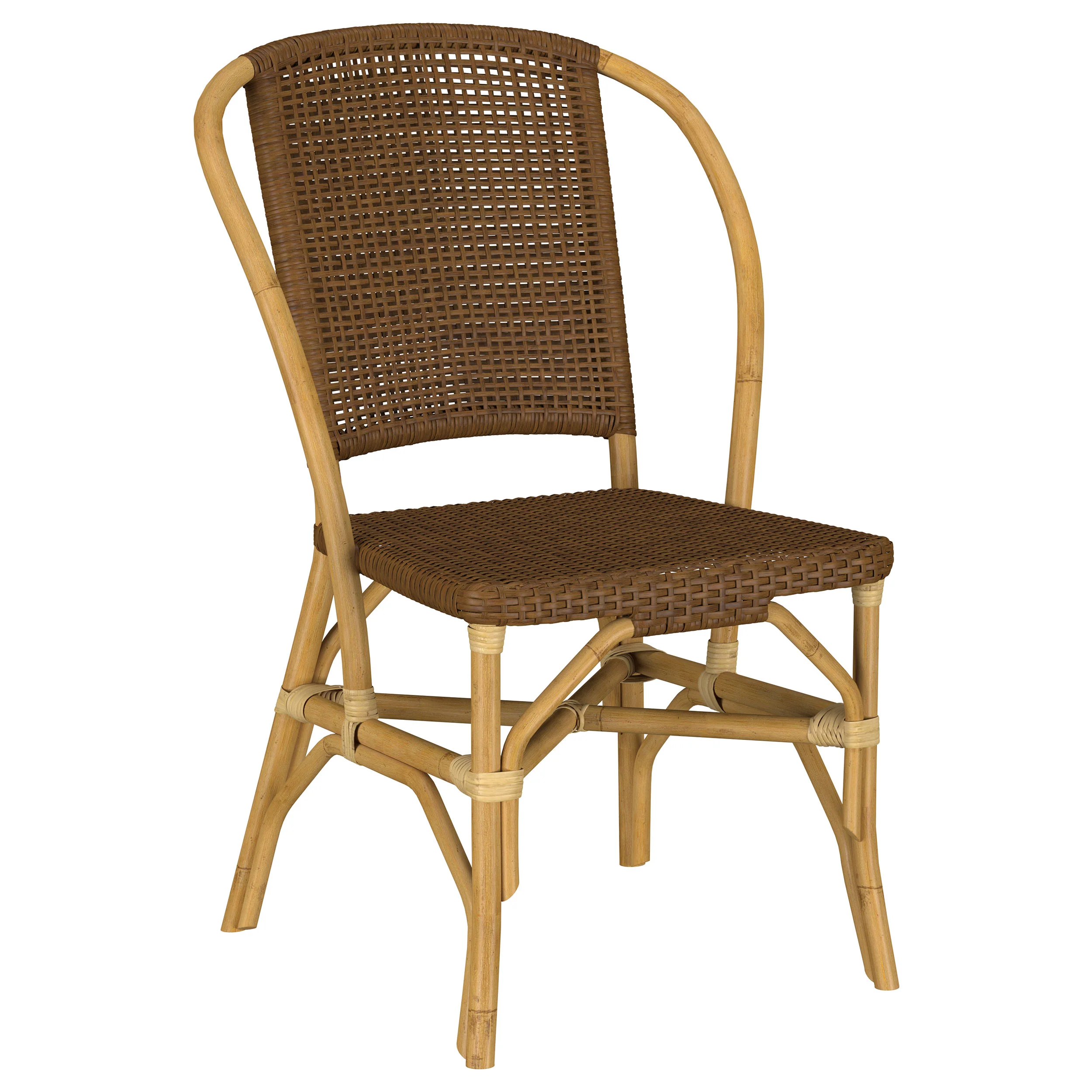 Lexley Woven Rattan Dining Side Chair Brown (Set of 2) - Image 3