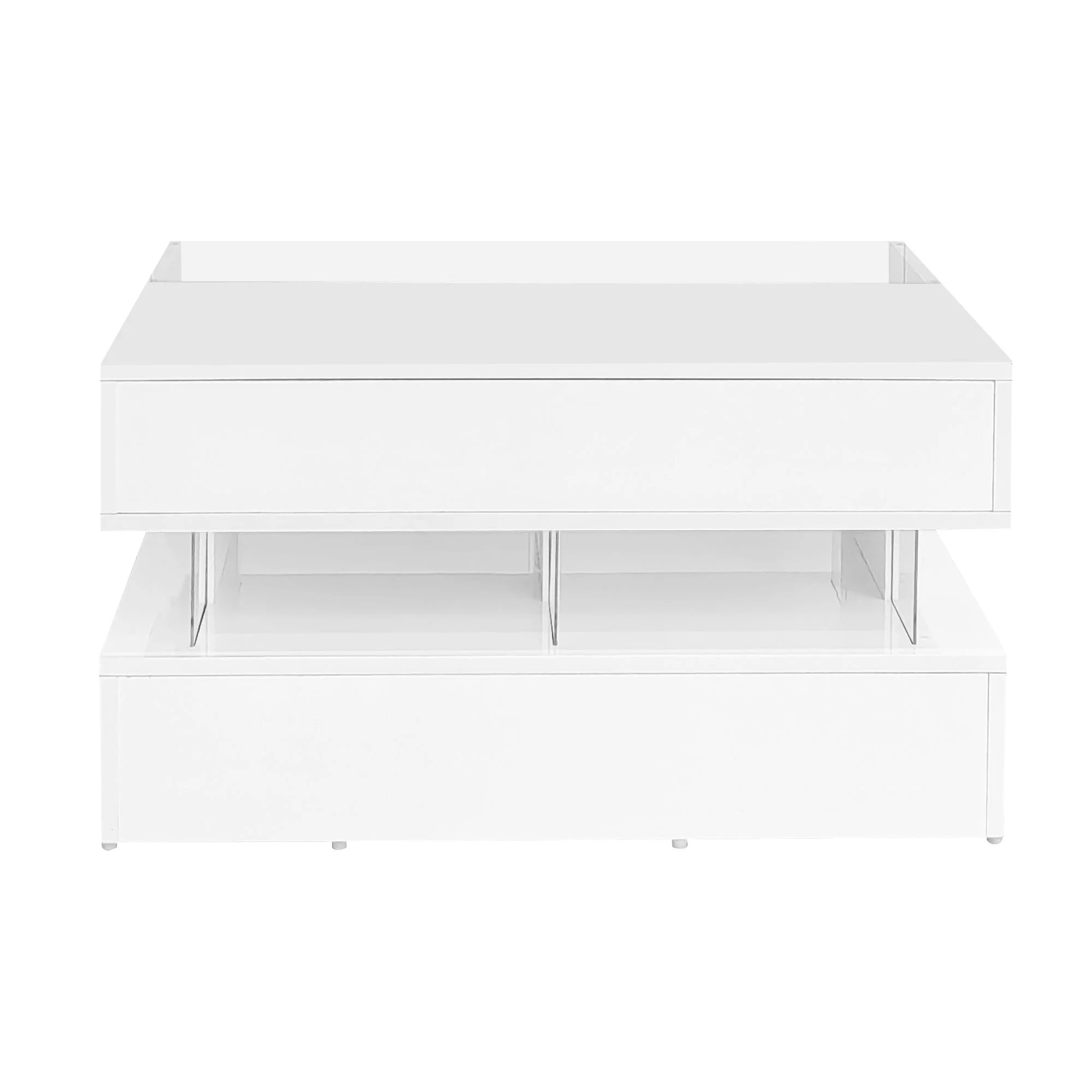 Lift Top Coffee Table With 2 Drawers, Hidden Space And LED Lights For Living Room - Image 4