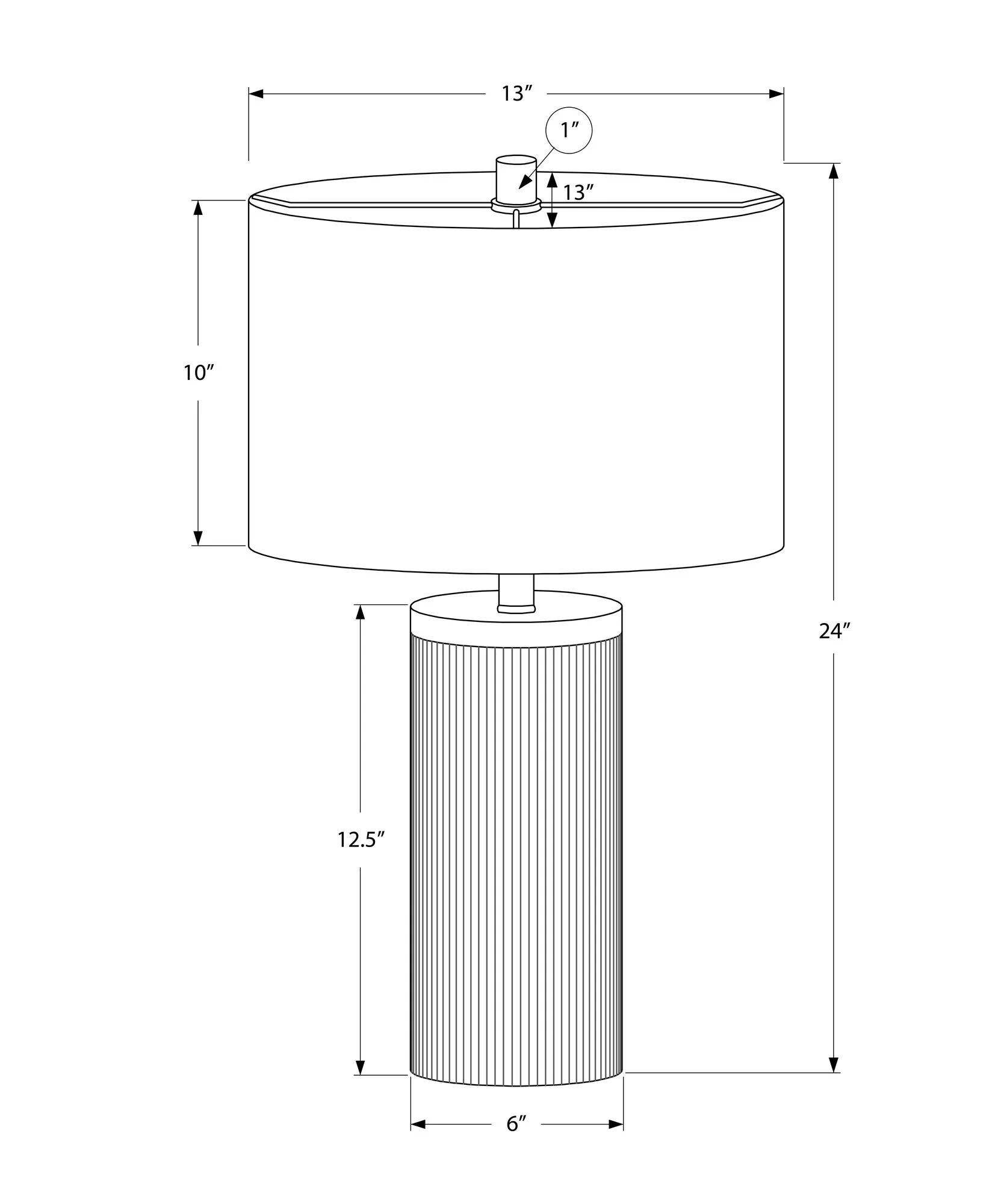 Lighting, Table Lamp, Concrete, Modern - Black - Image 2