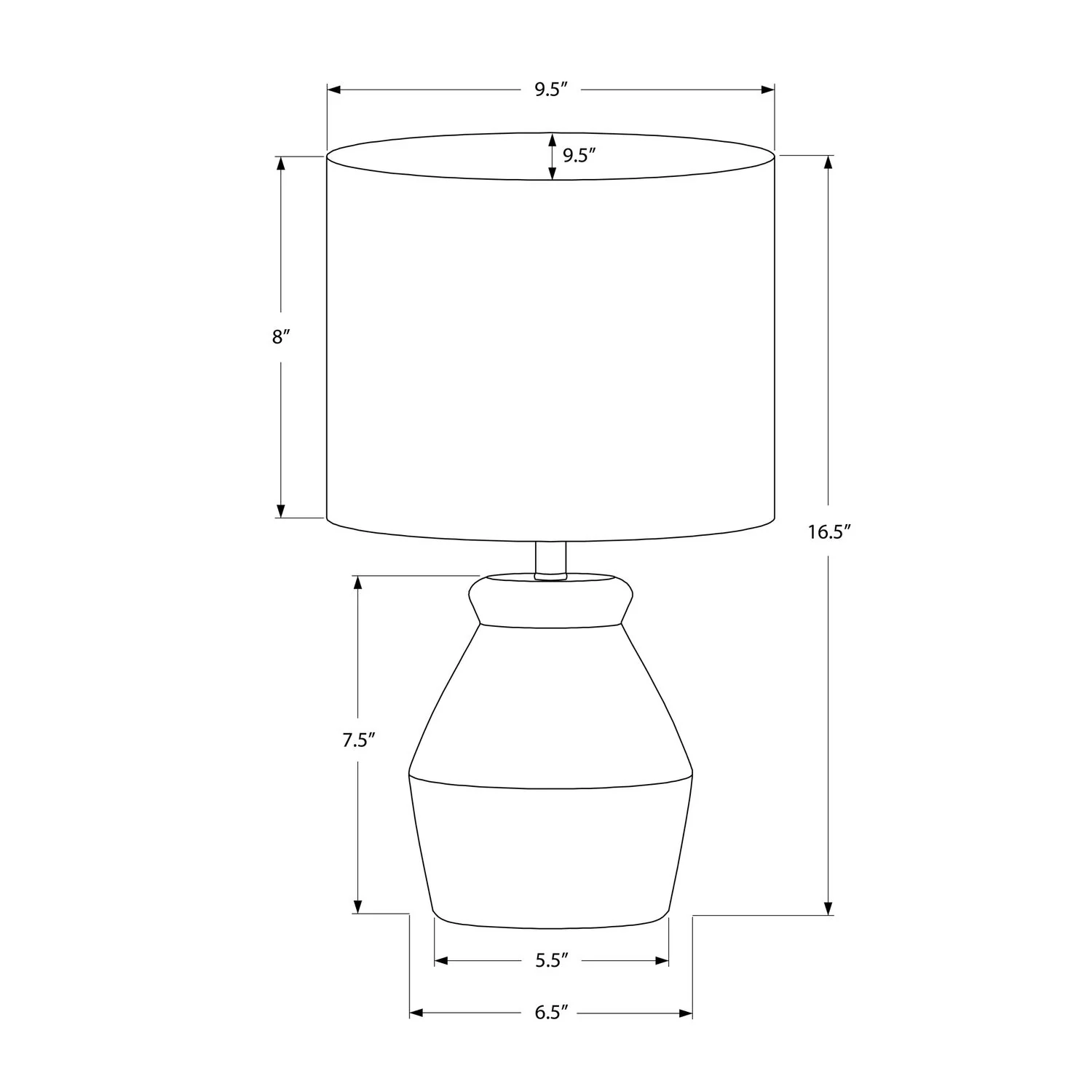 Lighting, Table Lamp Modern - Cream - Image 4