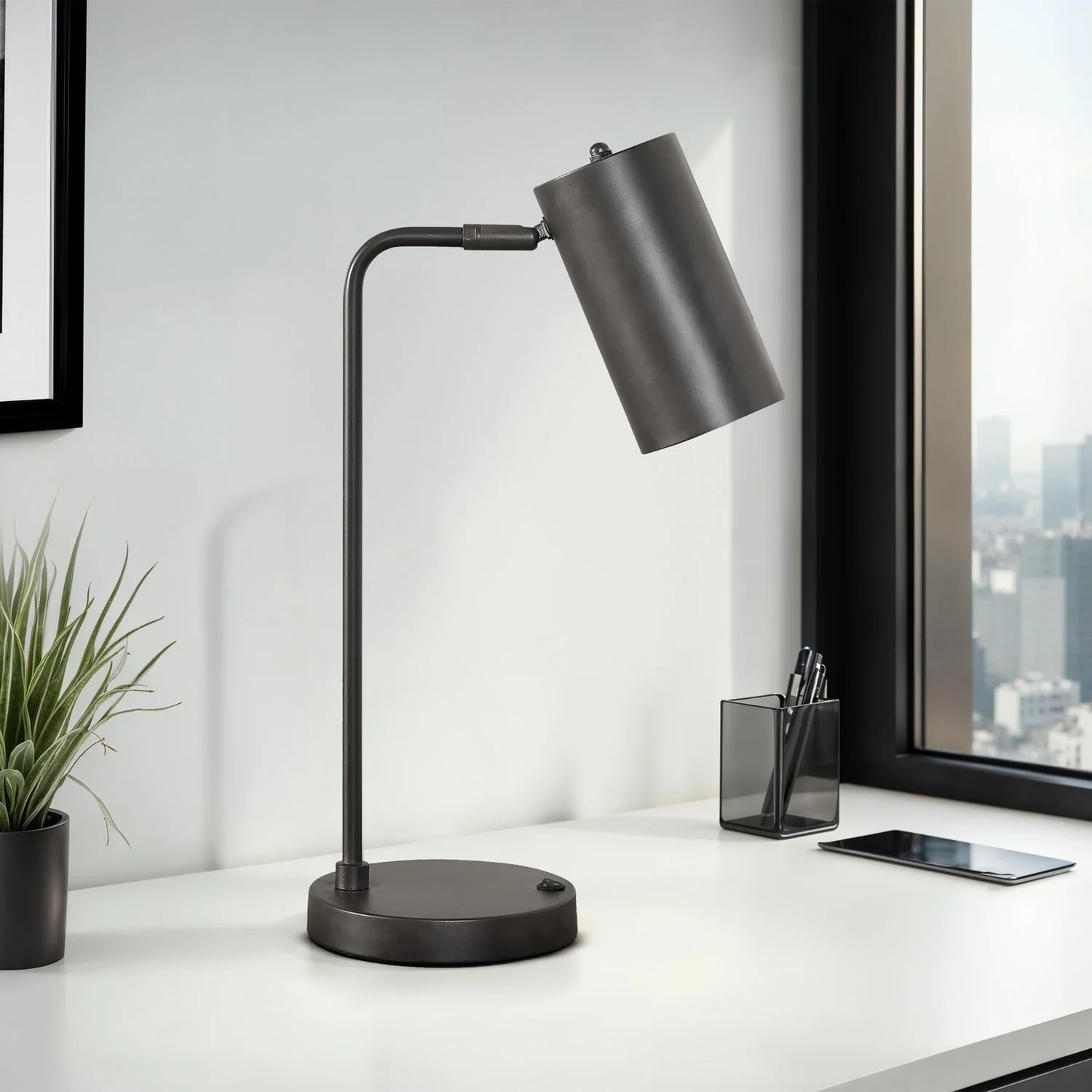 Lighting, Table Lamp, USB Port Included, Modern - Gray - Image 2