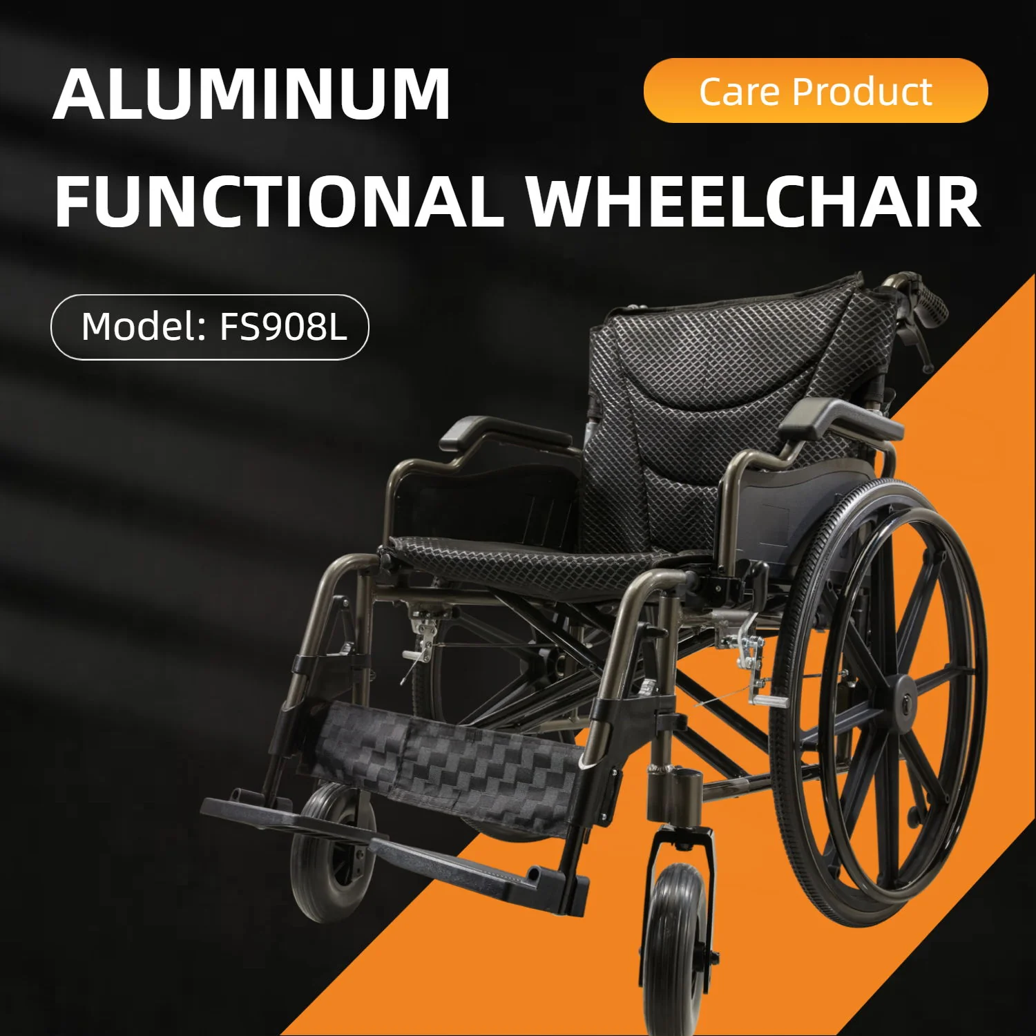 Lightweight Foldable Nursing Wheelchair For Adults Double X Force Support, 300Lbs Capacity, Breathable Cushion & Anti Backflip Design With Tires, Adjustable Seat Belt, Quick Release Wheels - Gray - Image 6