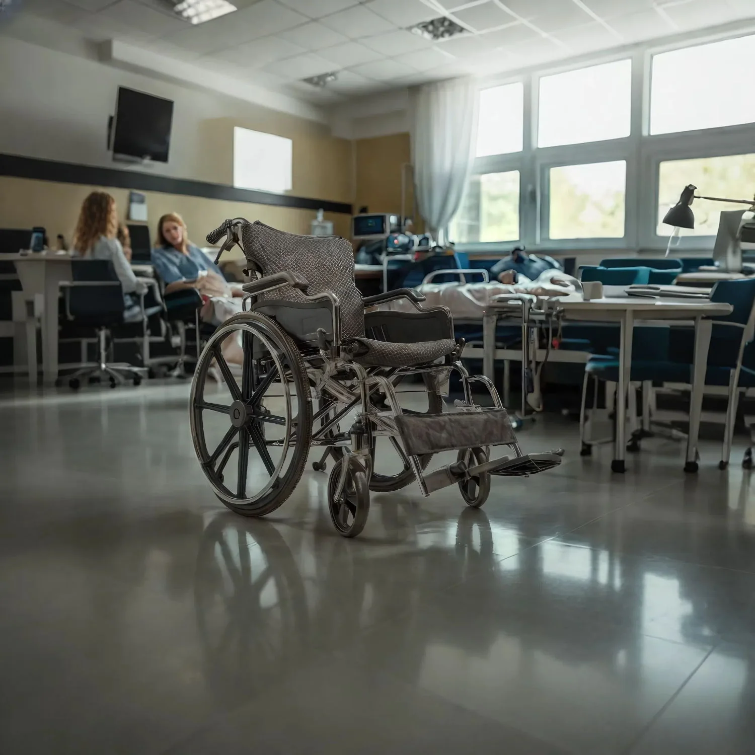 Lightweight Wheelchair Foldable For Adults, Manual Transport Chair With Double Brakes - Image 7