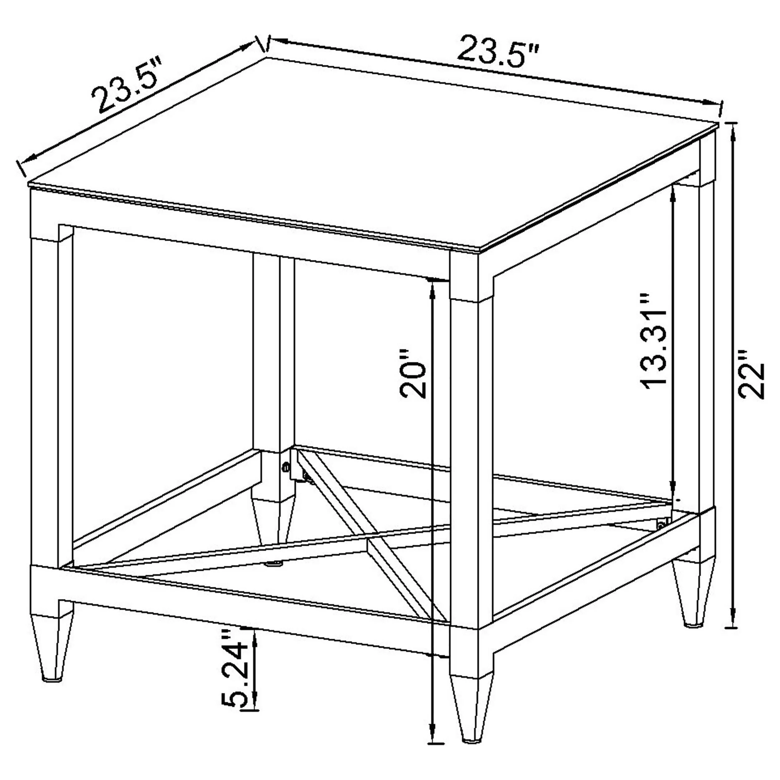 Lindley 2-Piece Square Coffee and End Table Set Chrome - Image 8