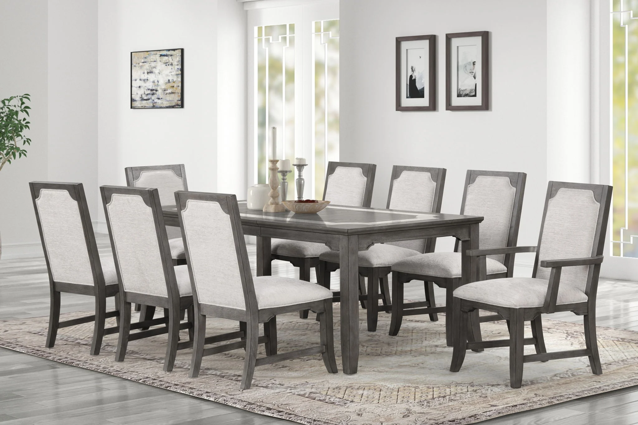 Lisbon - Rectangle Dining Table - Gray - Image 8
